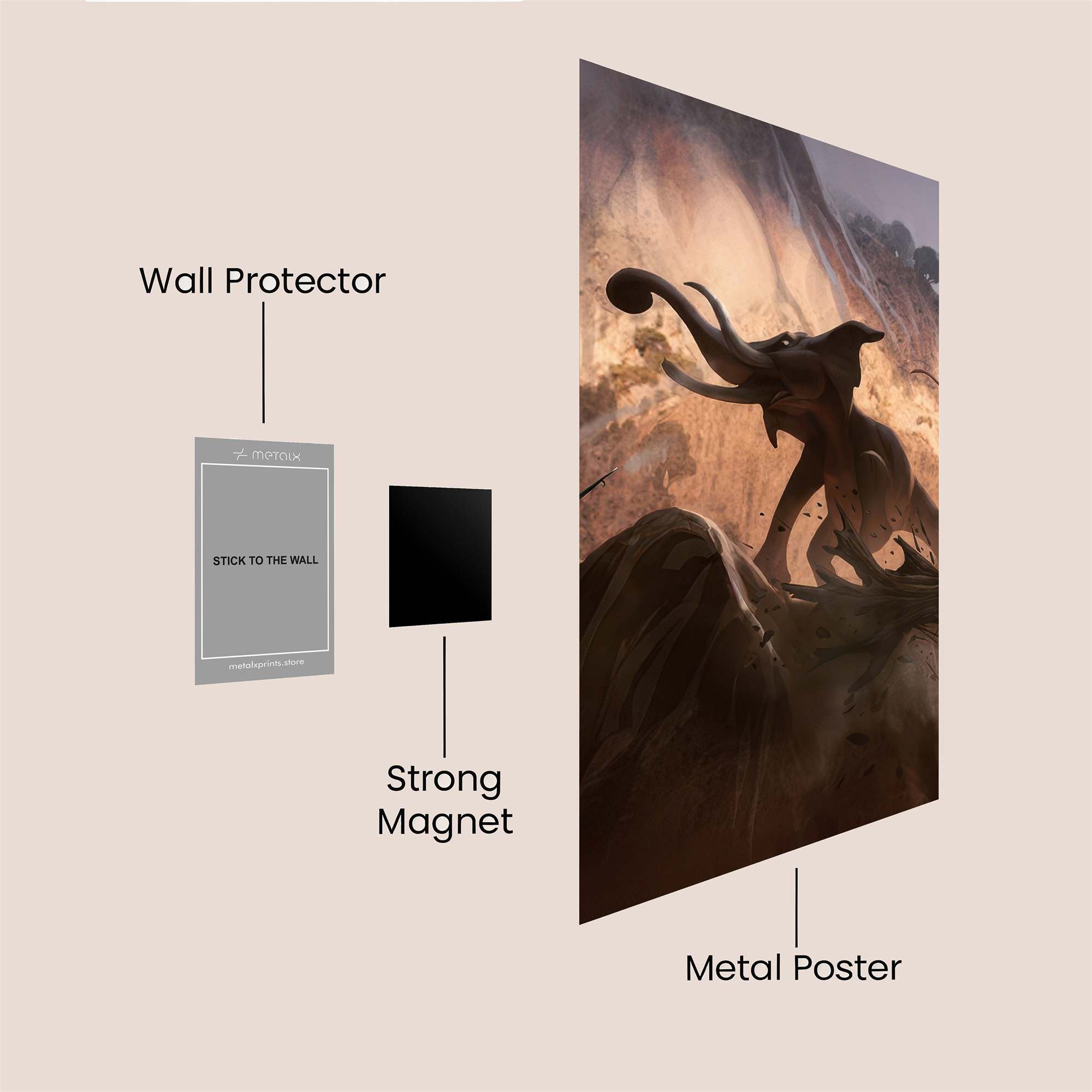 Elephant Rampage Safe Wall Magnetic / M