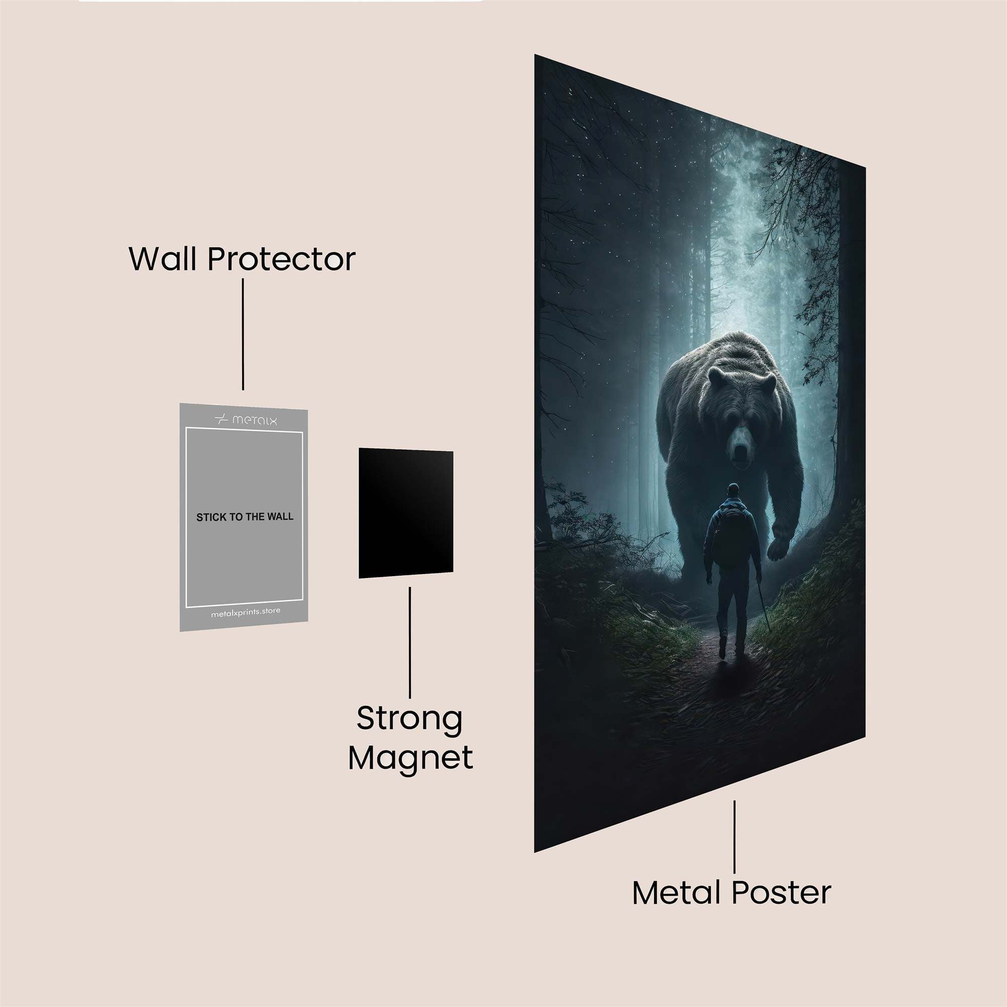 Bear Menace Safe Wall Magnetic / M