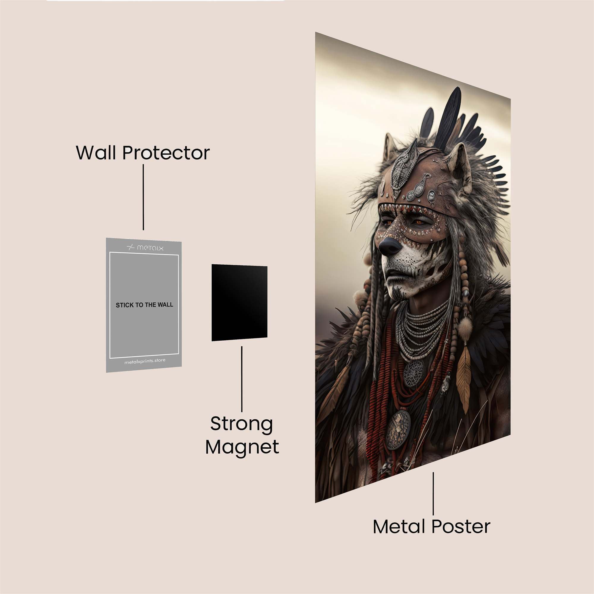 Wolf Spirit Safe Wall Magnetic / M