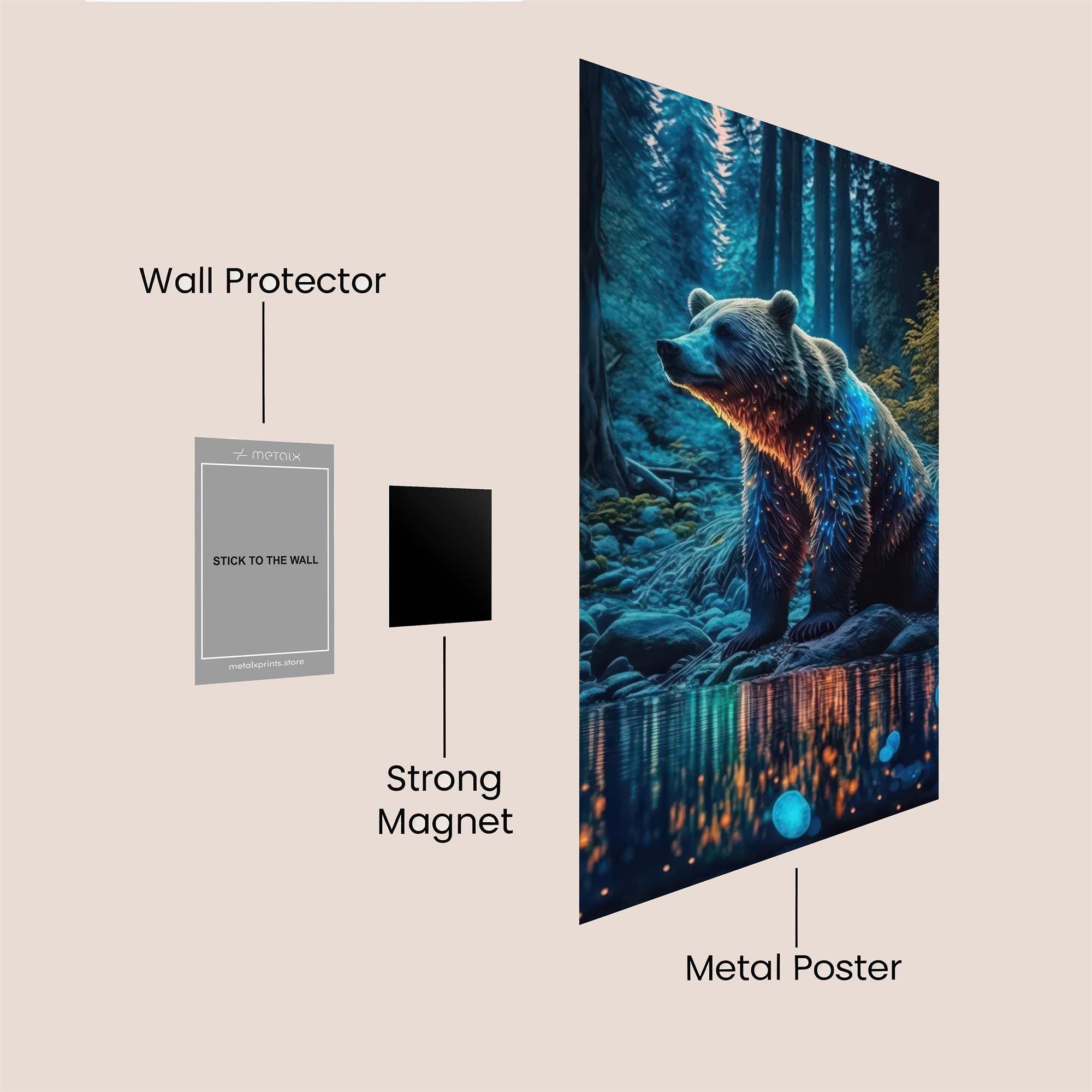 Moonlit Bear Safe Wall Magnetic / M