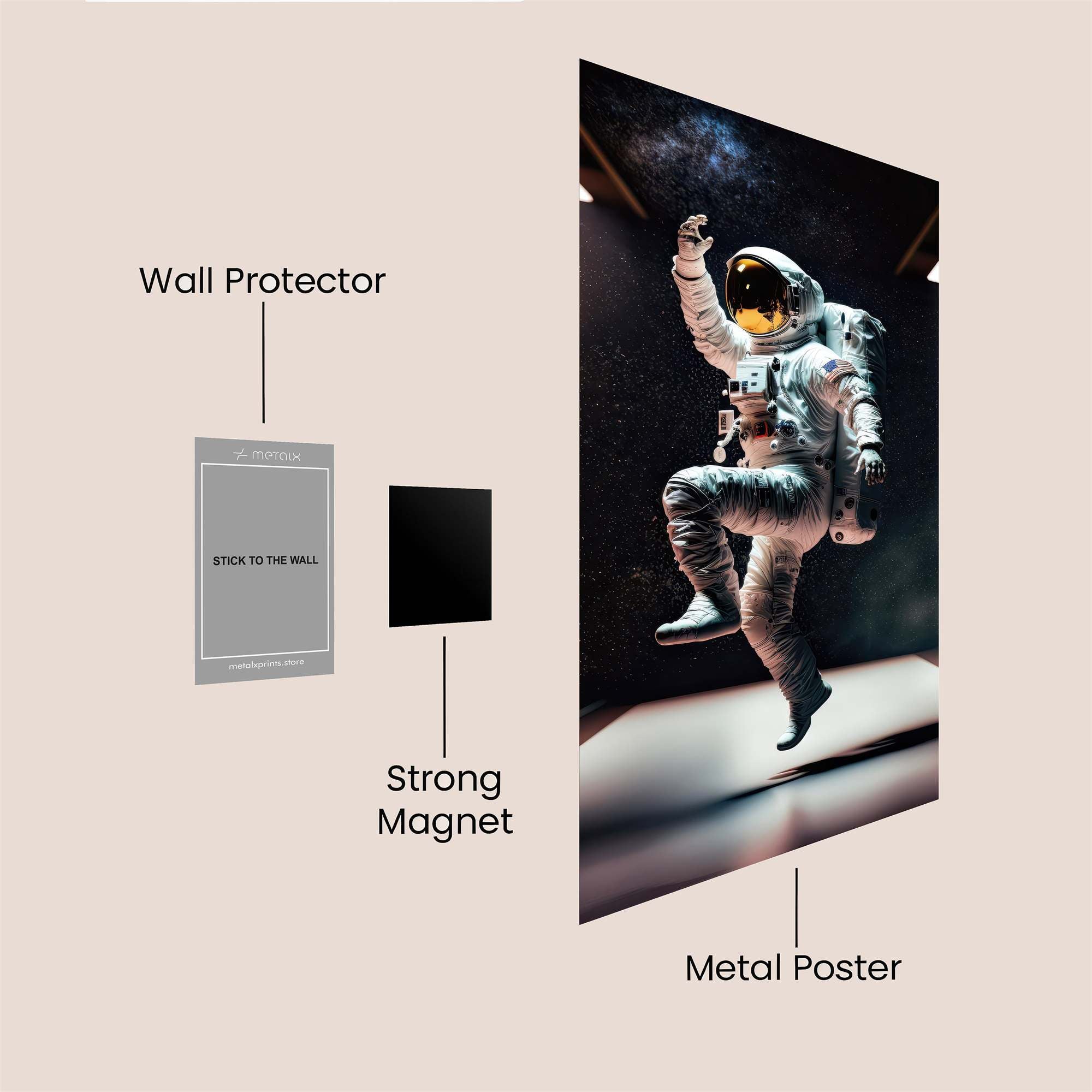 Astronaut Leap Safe Wall Magnetic / M