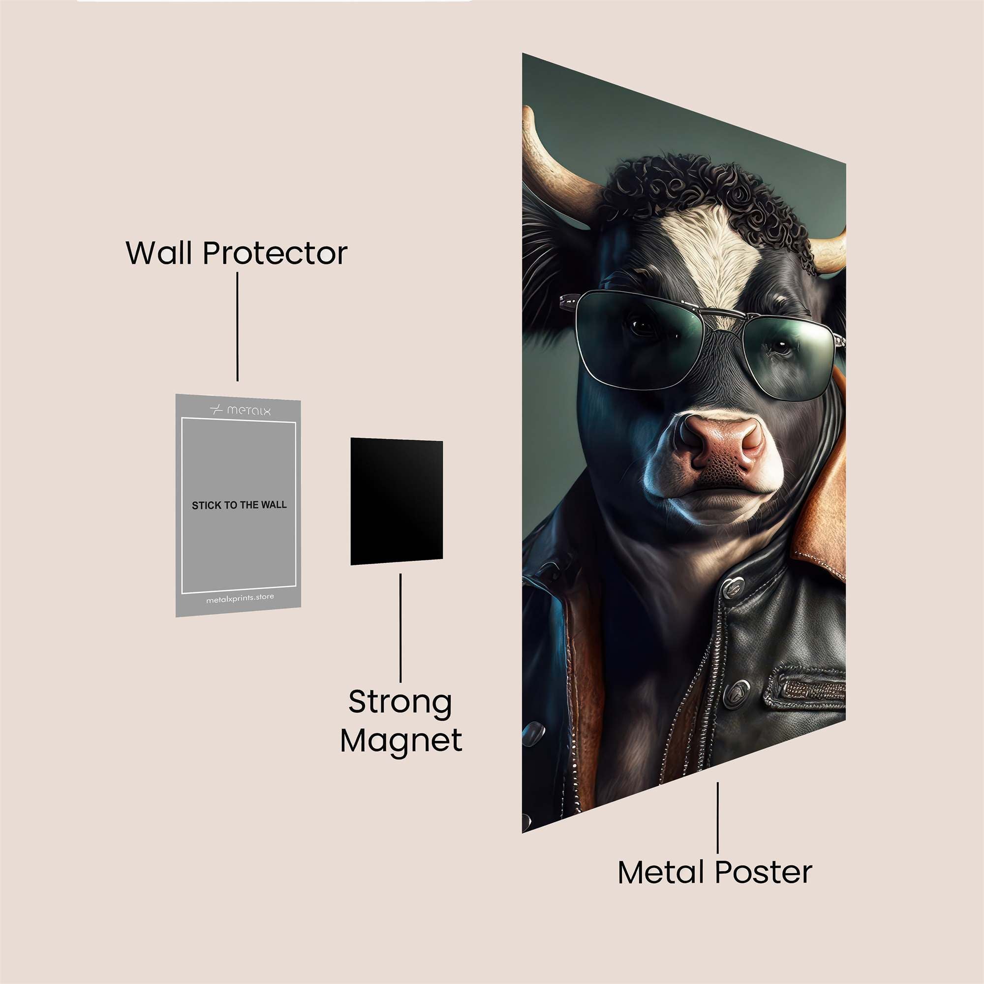 Cow Rebel Safe Wall Magnetic / M