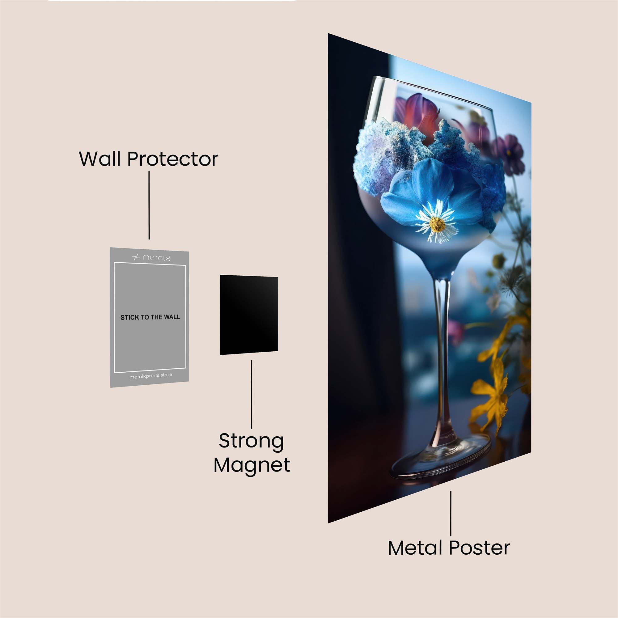 Floral Serenity Safe Wall Magnetic / M