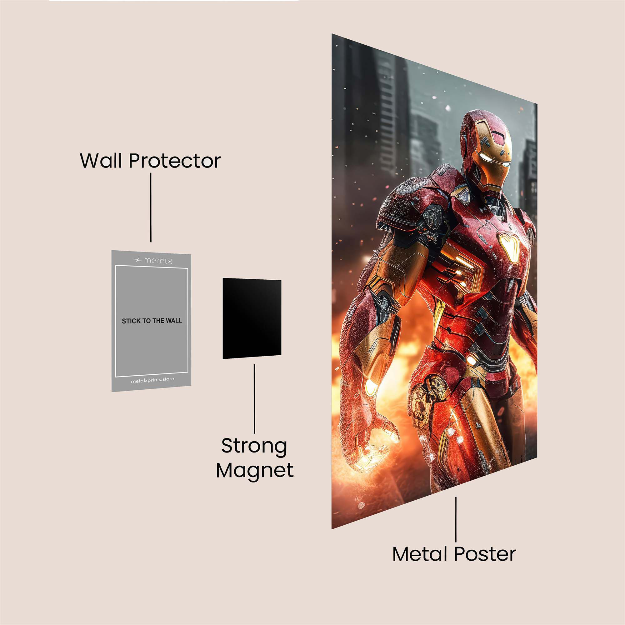 Ironheart Blaze Safe Wall Magnetic / M