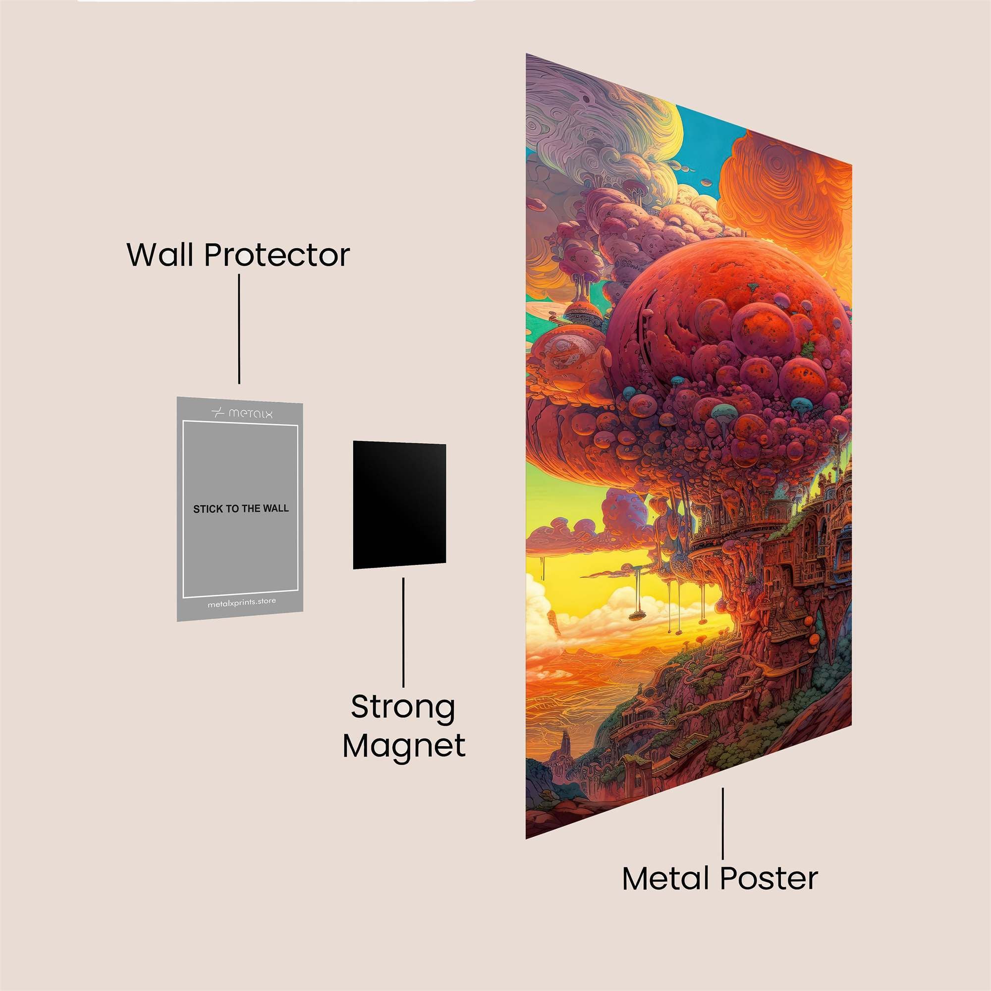Mushroom Euphoria Safe Wall Magnetic / M