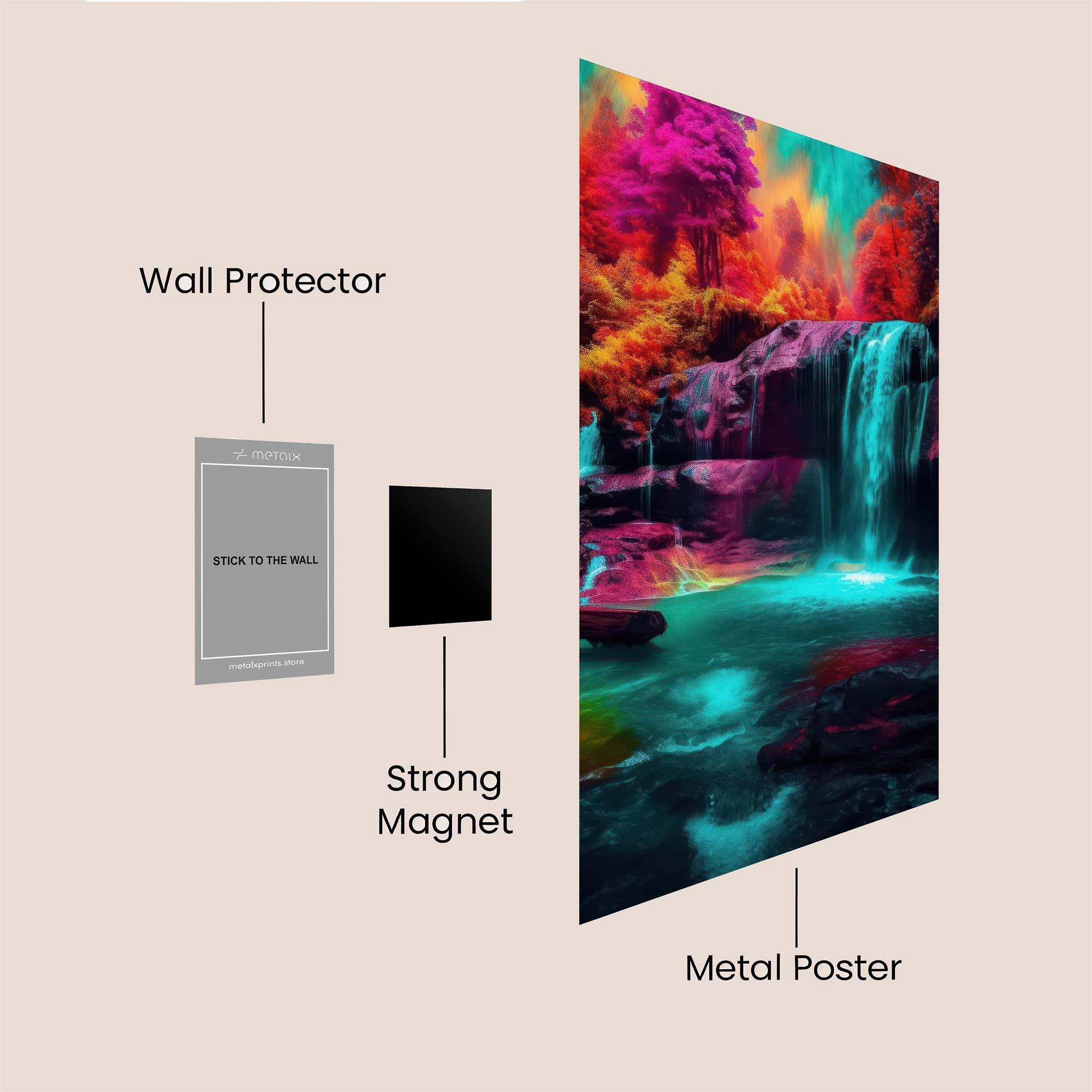 NeonWaterfall Safe Wall Magnetic / M