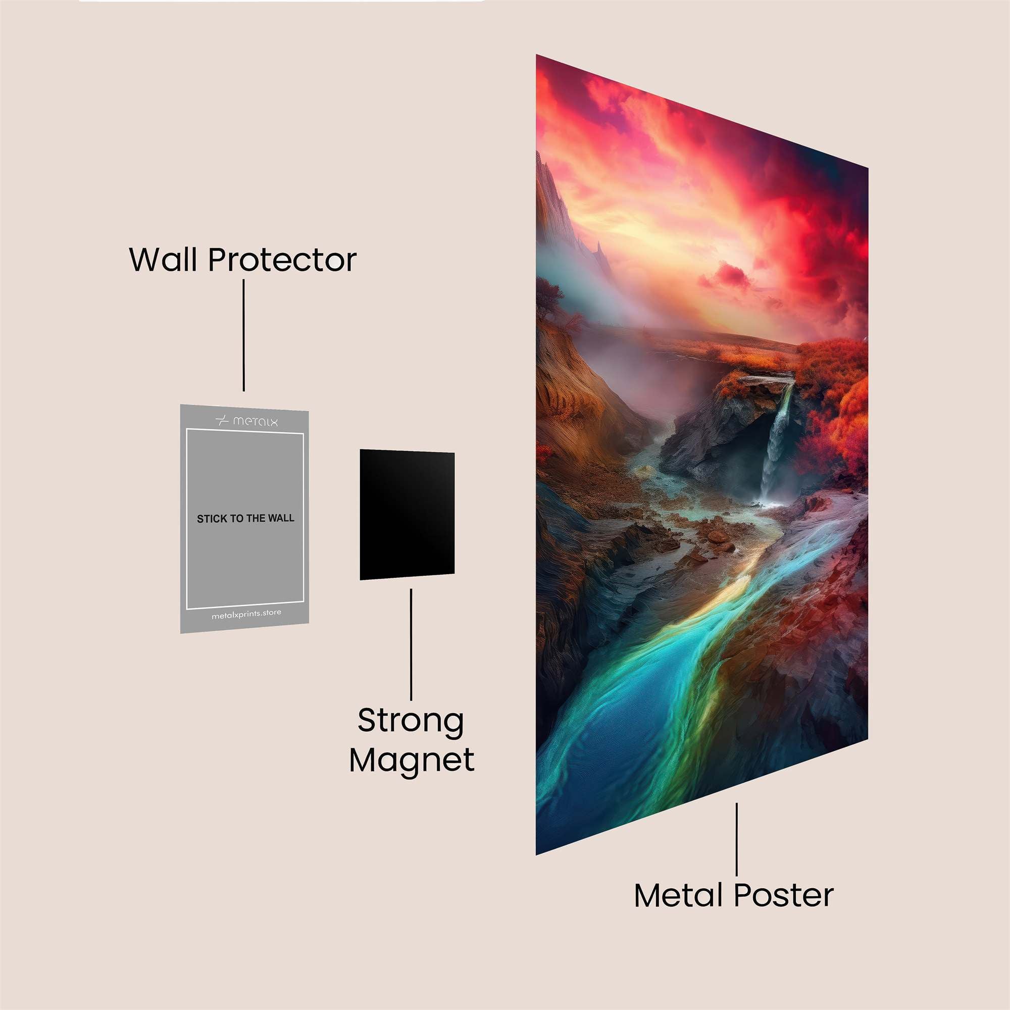 Crimson Serenity Safe Wall Magnetic / M