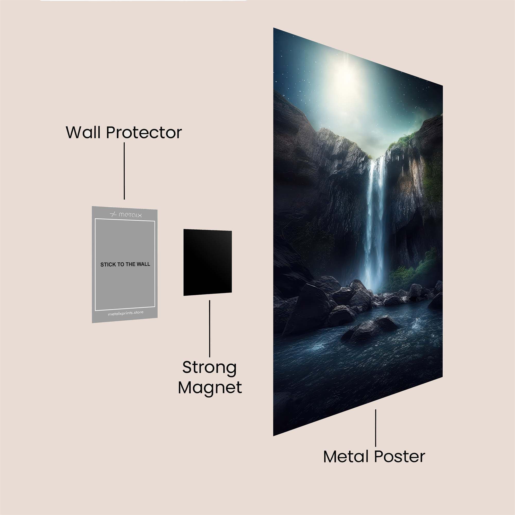 Moonlit Cascade Safe Wall Magnetic / M