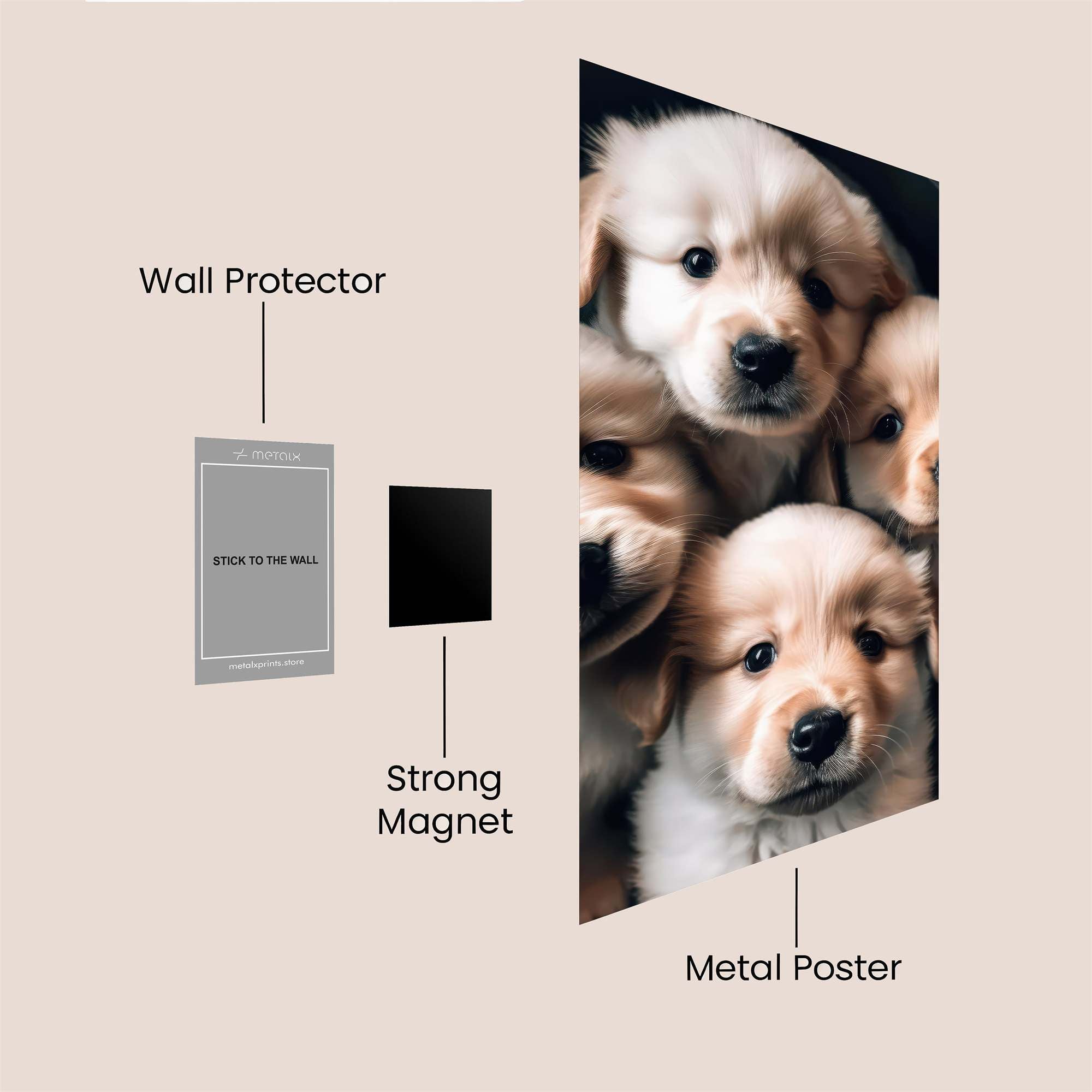 Puppies Bliss Safe Wall Magnetic / M
