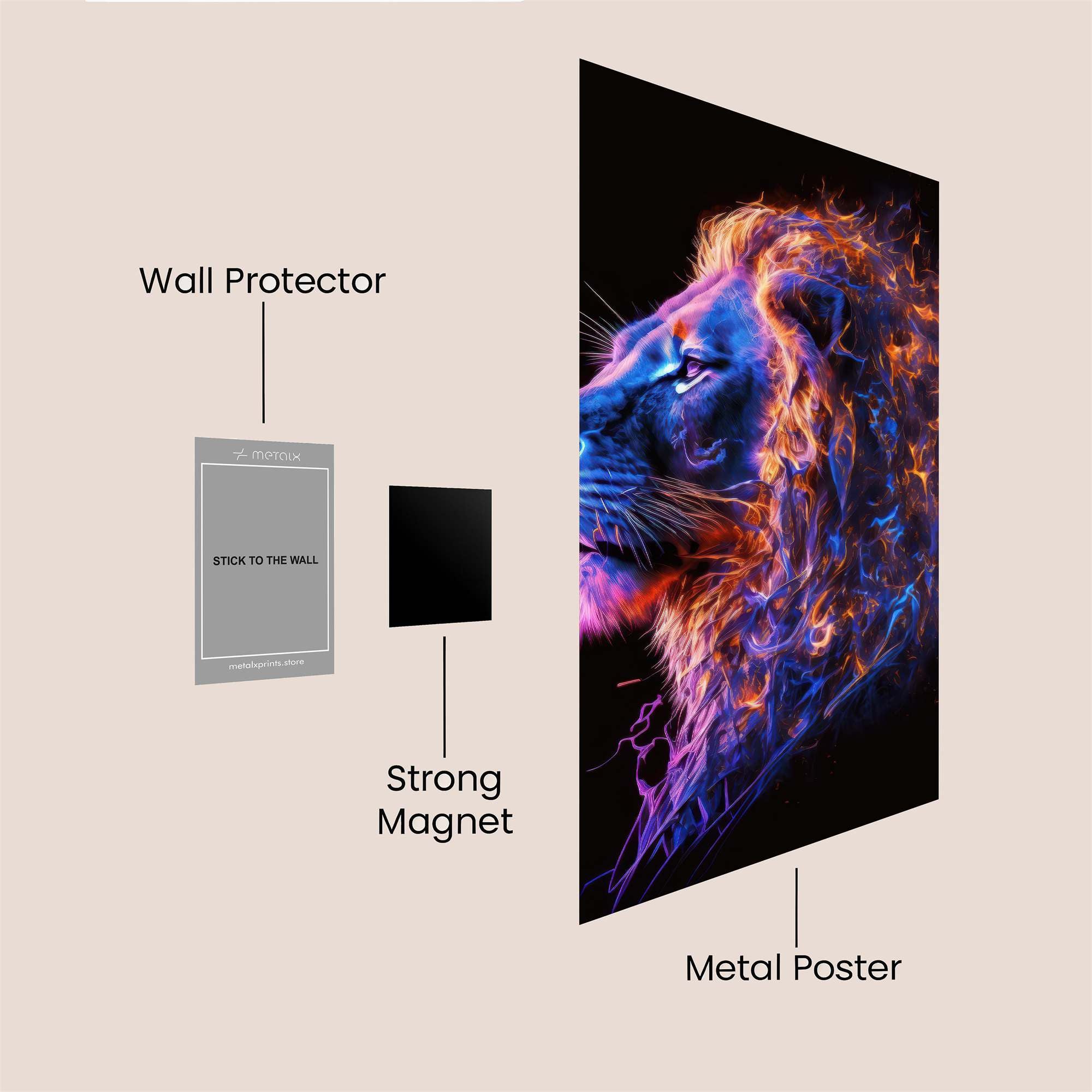Lion Blaze Safe Wall Magnetic / M