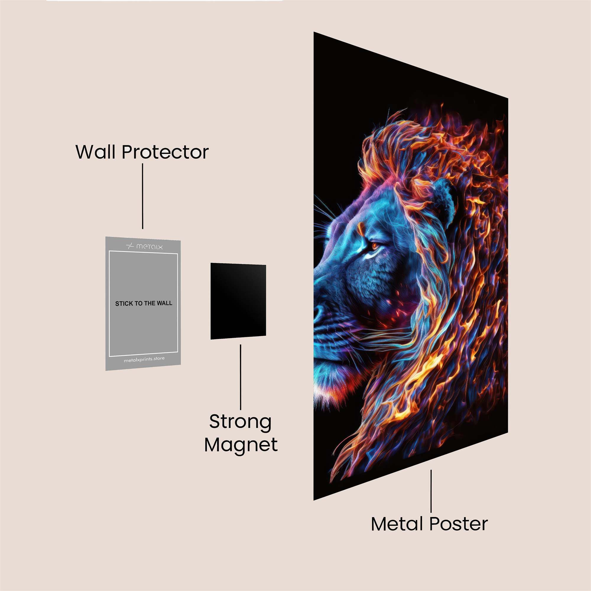 Lion Blaze Safe Wall Magnetic / M