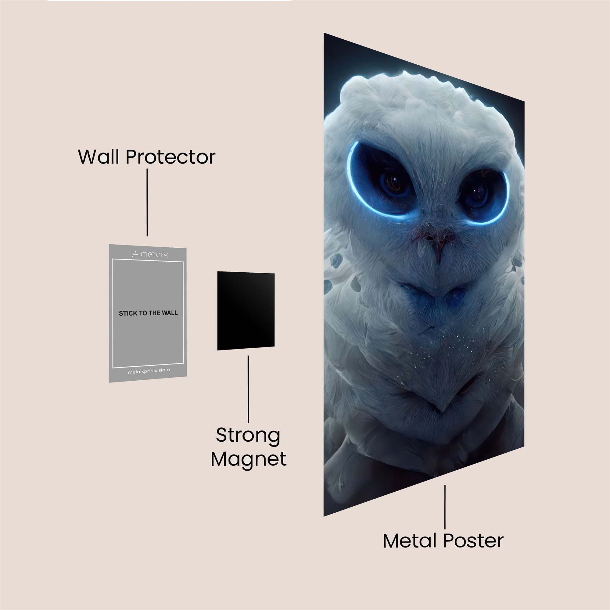 Luminous Owl Safe Wall Magnetic / M