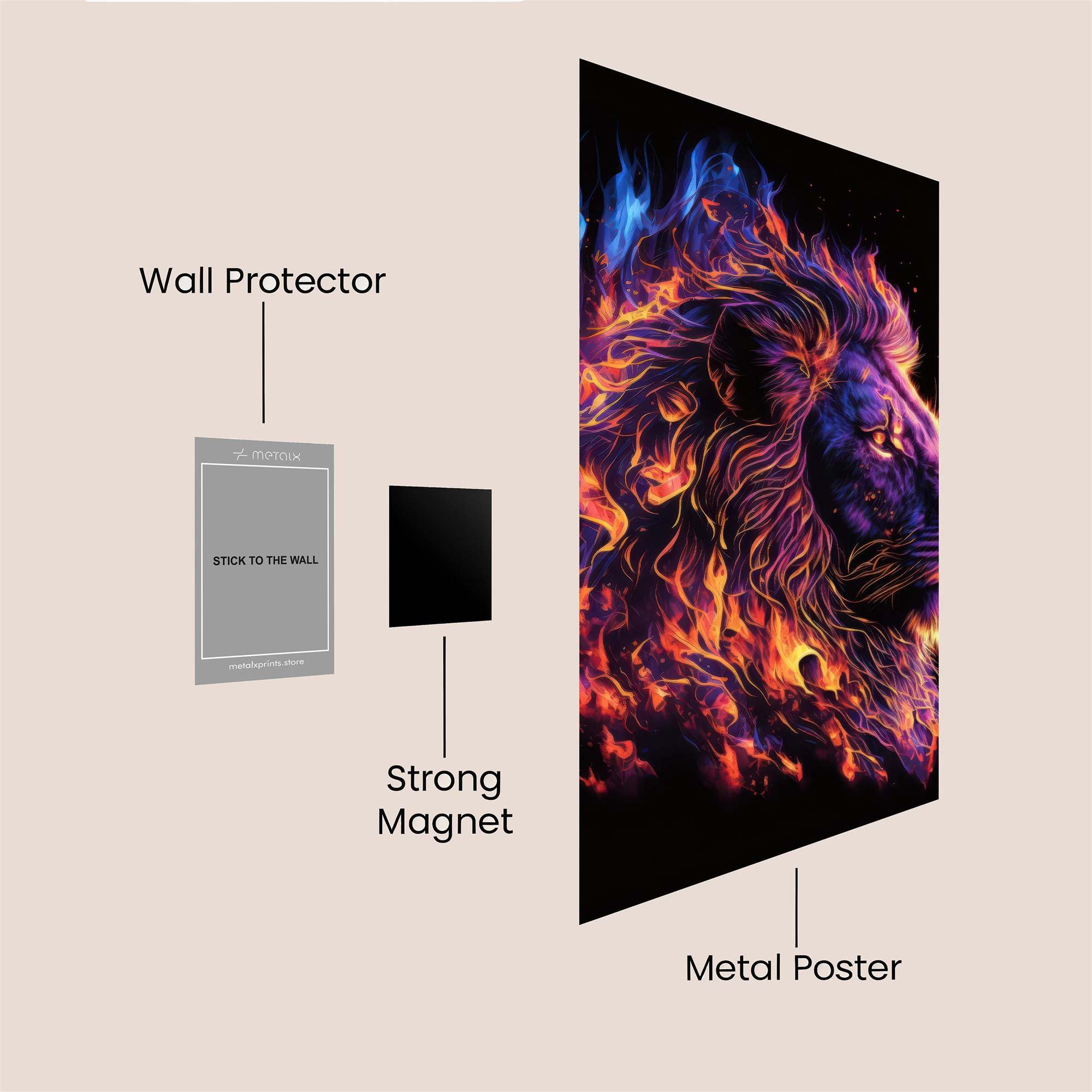 Lion Blaze Safe Wall Magnetic / M