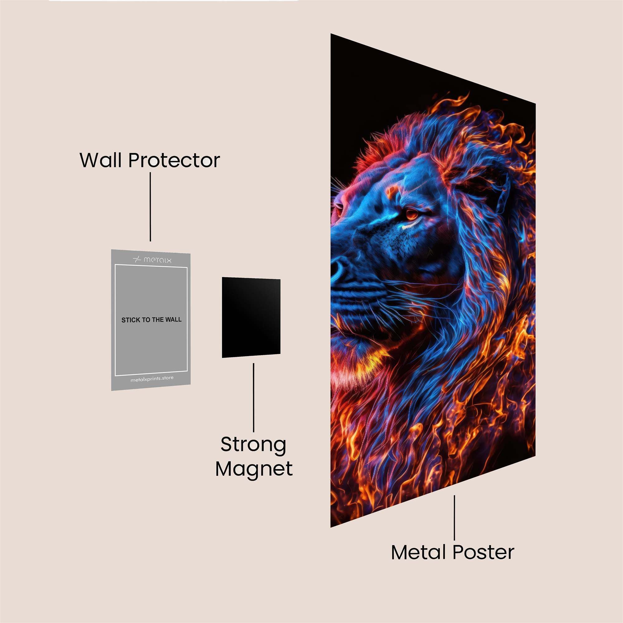 Lion Inferno Safe Wall Magnetic / M