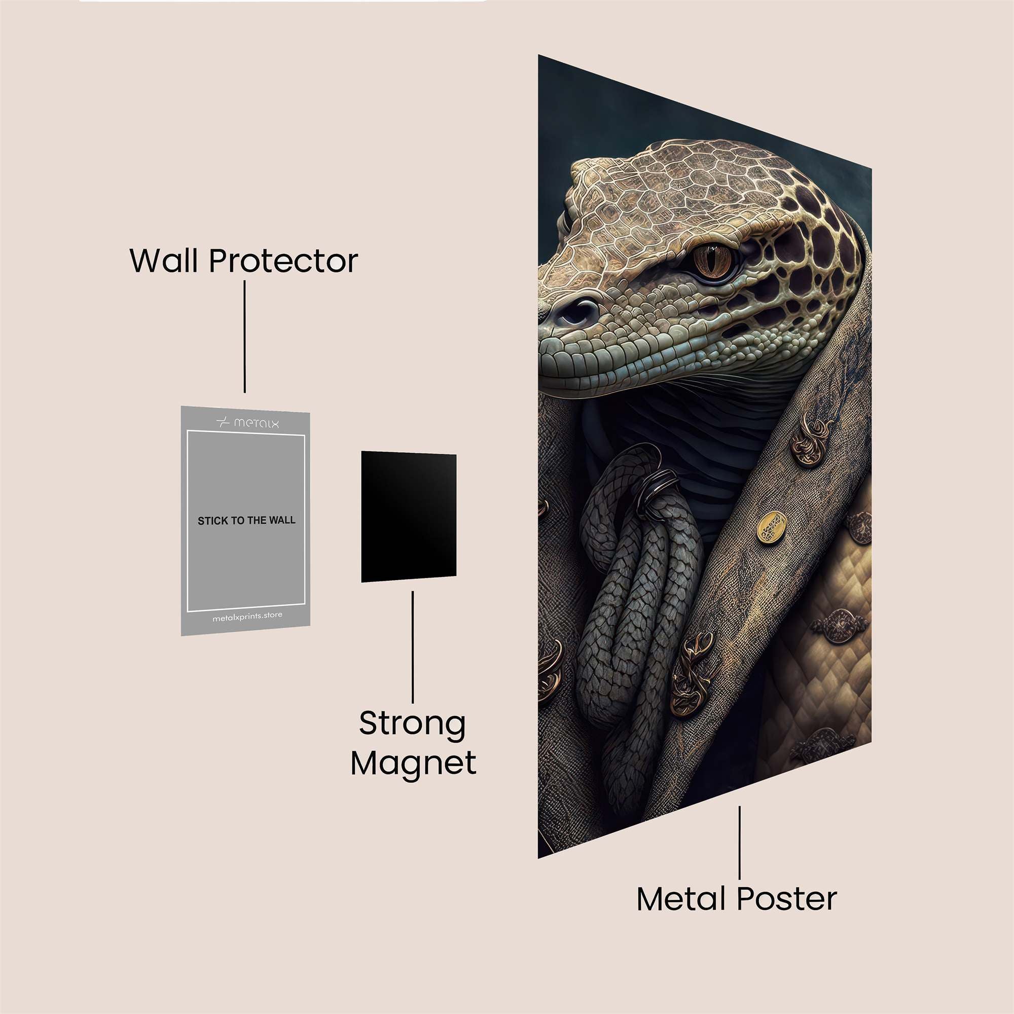 Lizard Elegance Safe Wall Magnetic / M