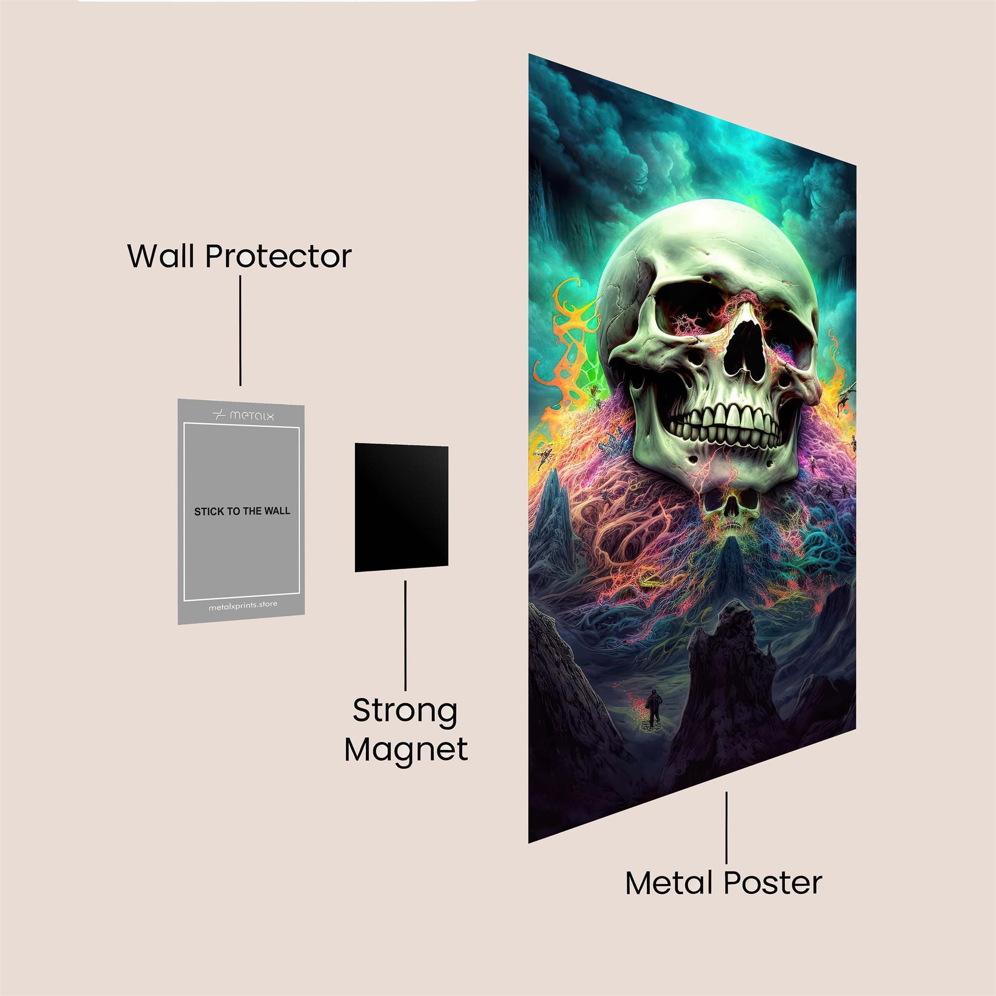 Skull Radiance Safe Wall Magnetic / M