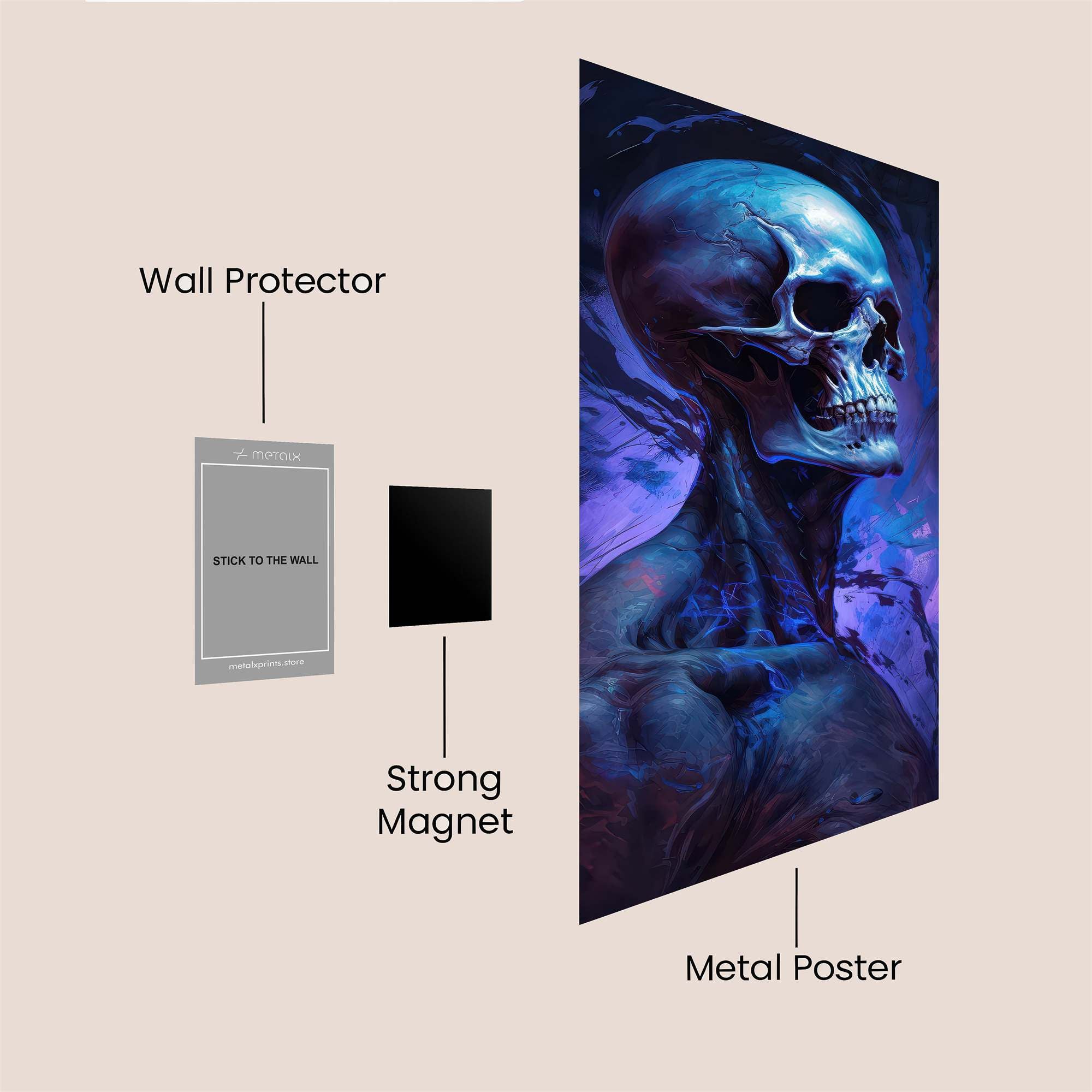 Skull Serenity Safe Wall Magnetic / M