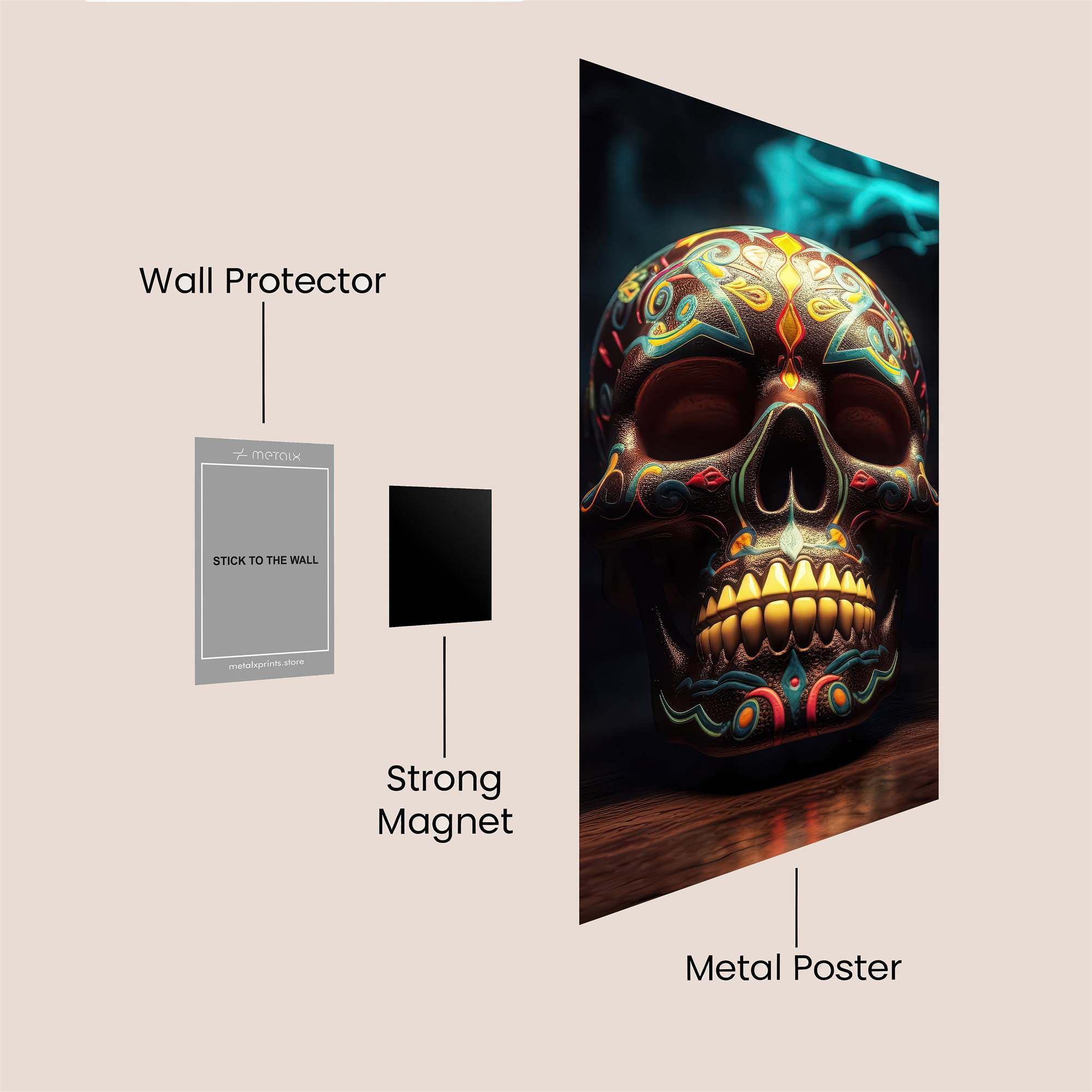 Skull Radiance Safe Wall Magnetic / M