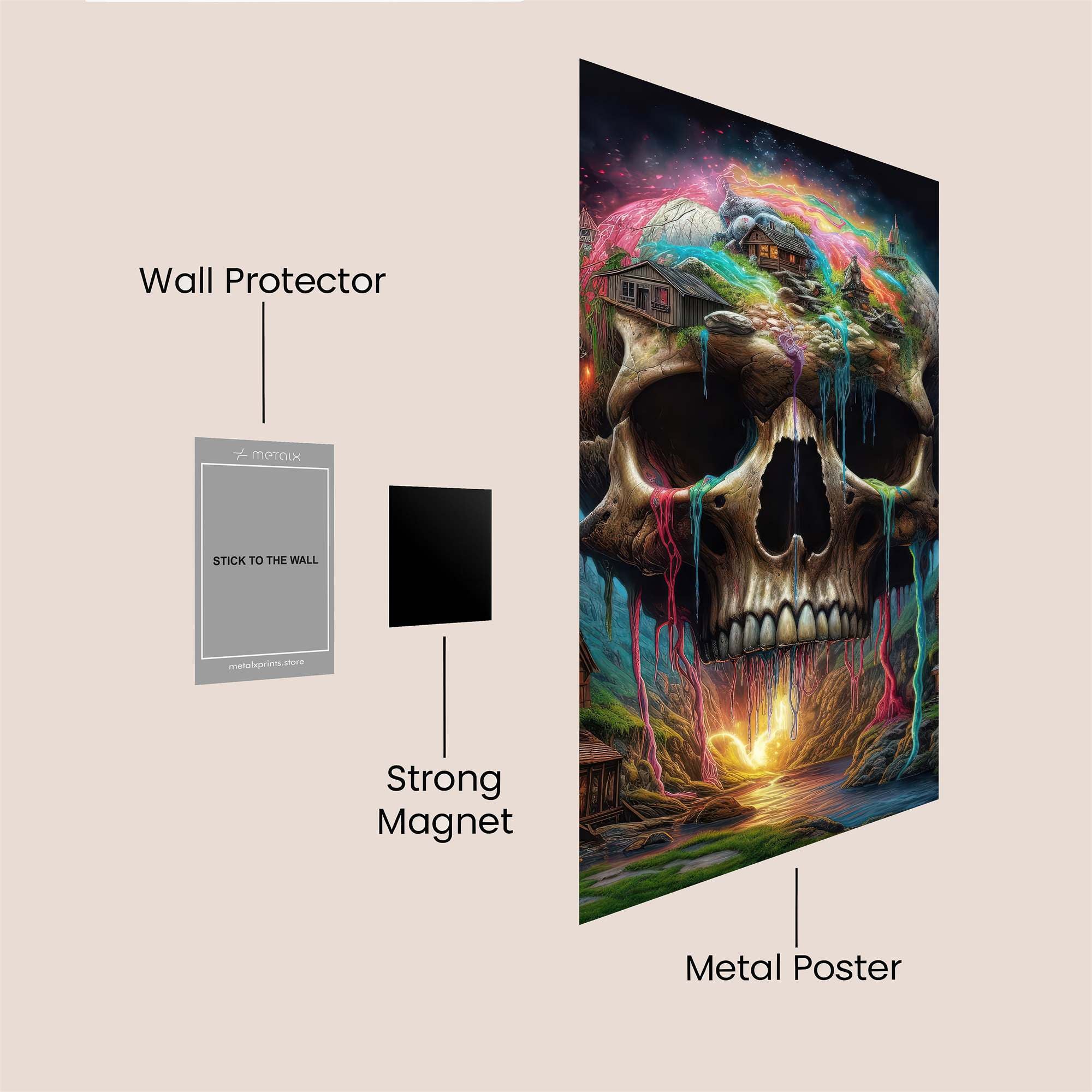 Skull Dreamscape Safe Wall Magnetic / M