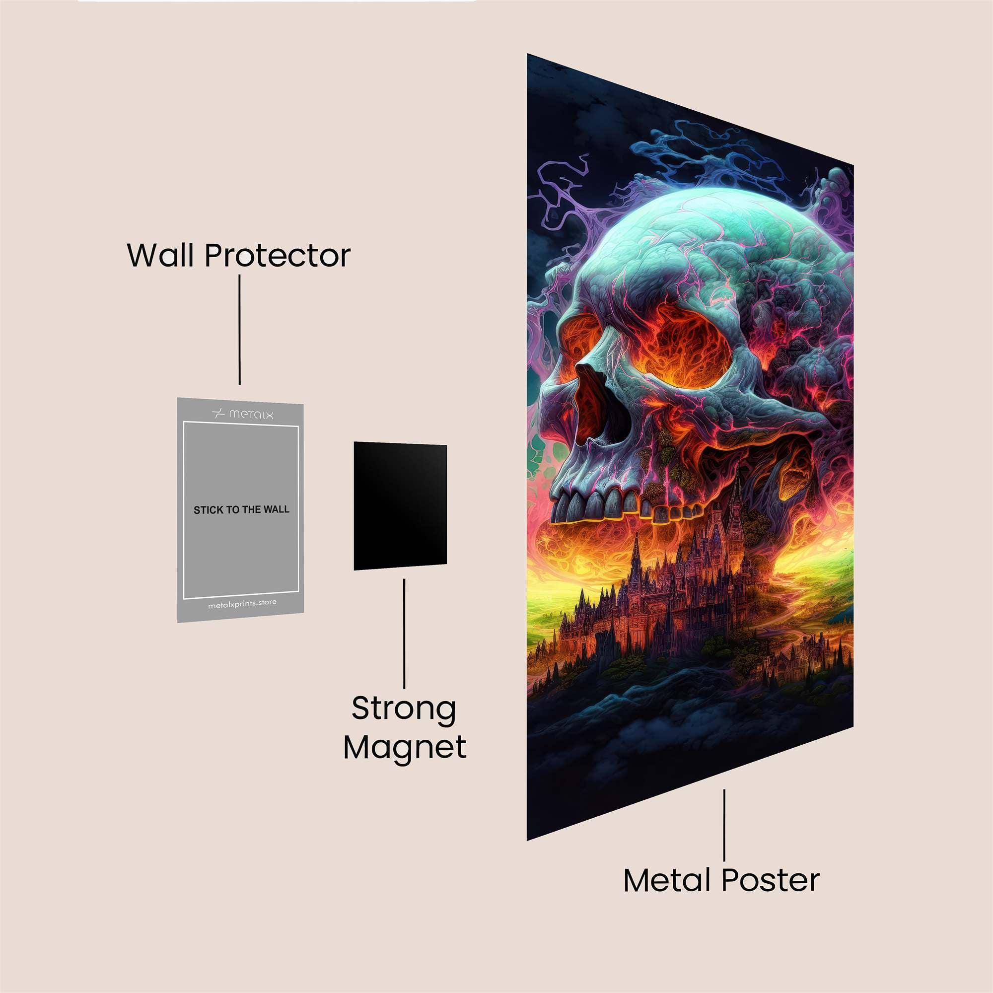 Skull Apocalypse Safe Wall Magnetic / M