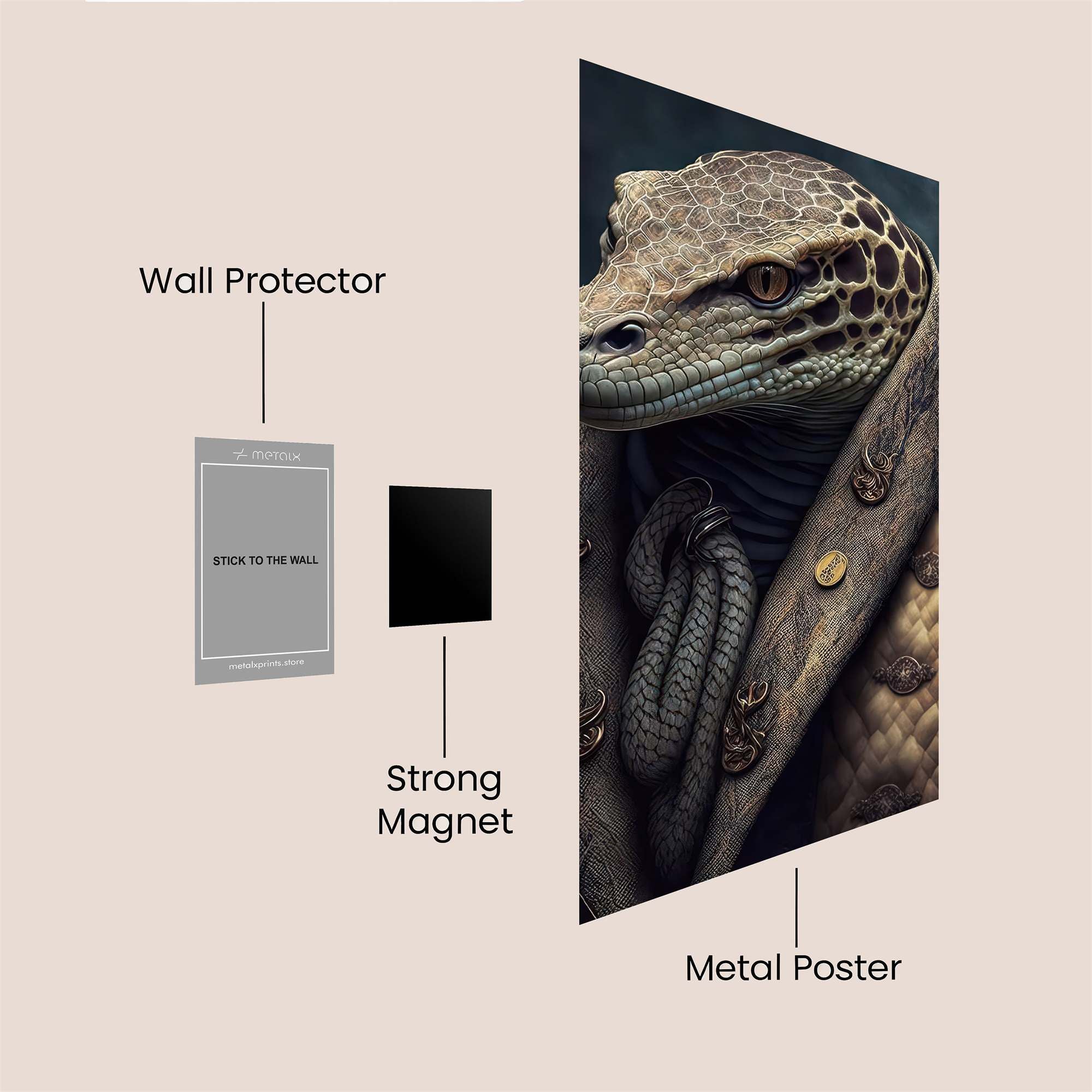 Lizard Elegance Safe Wall Magnetic / M