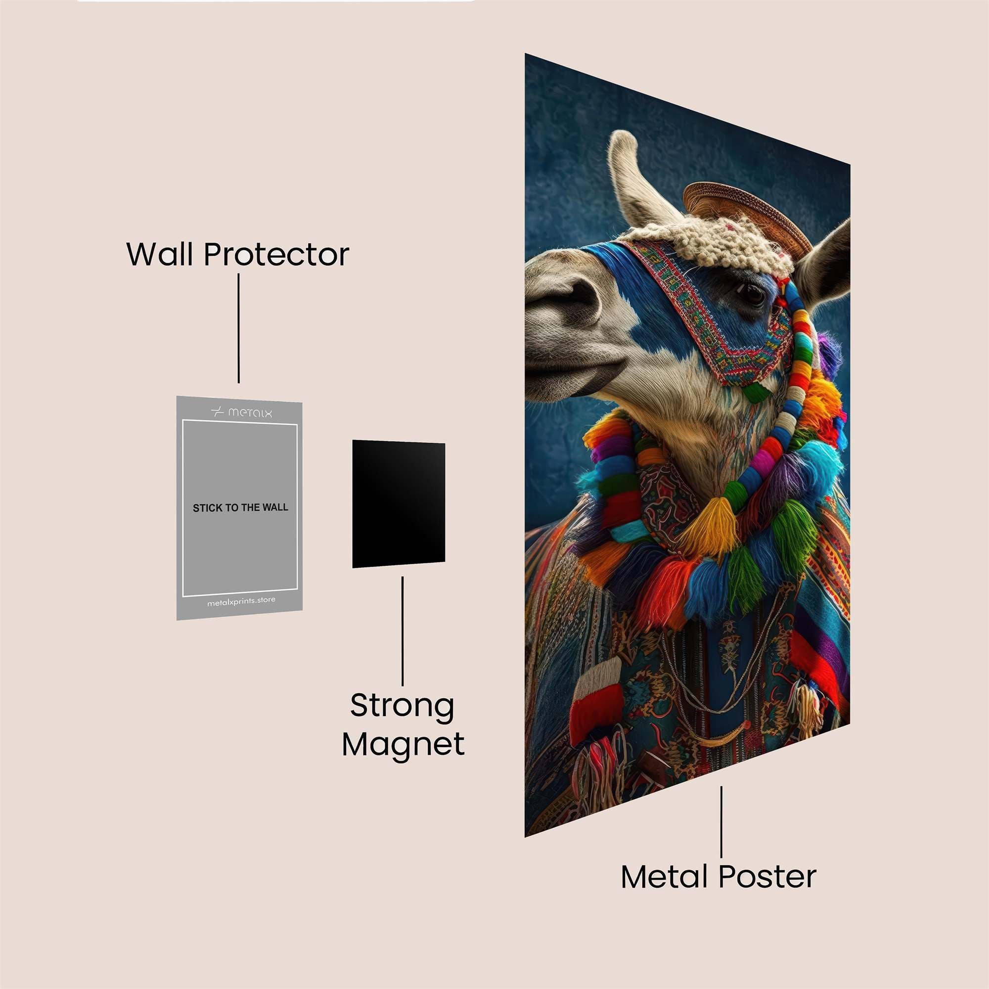 Llama Fiesta Safe Wall Magnetic / M
