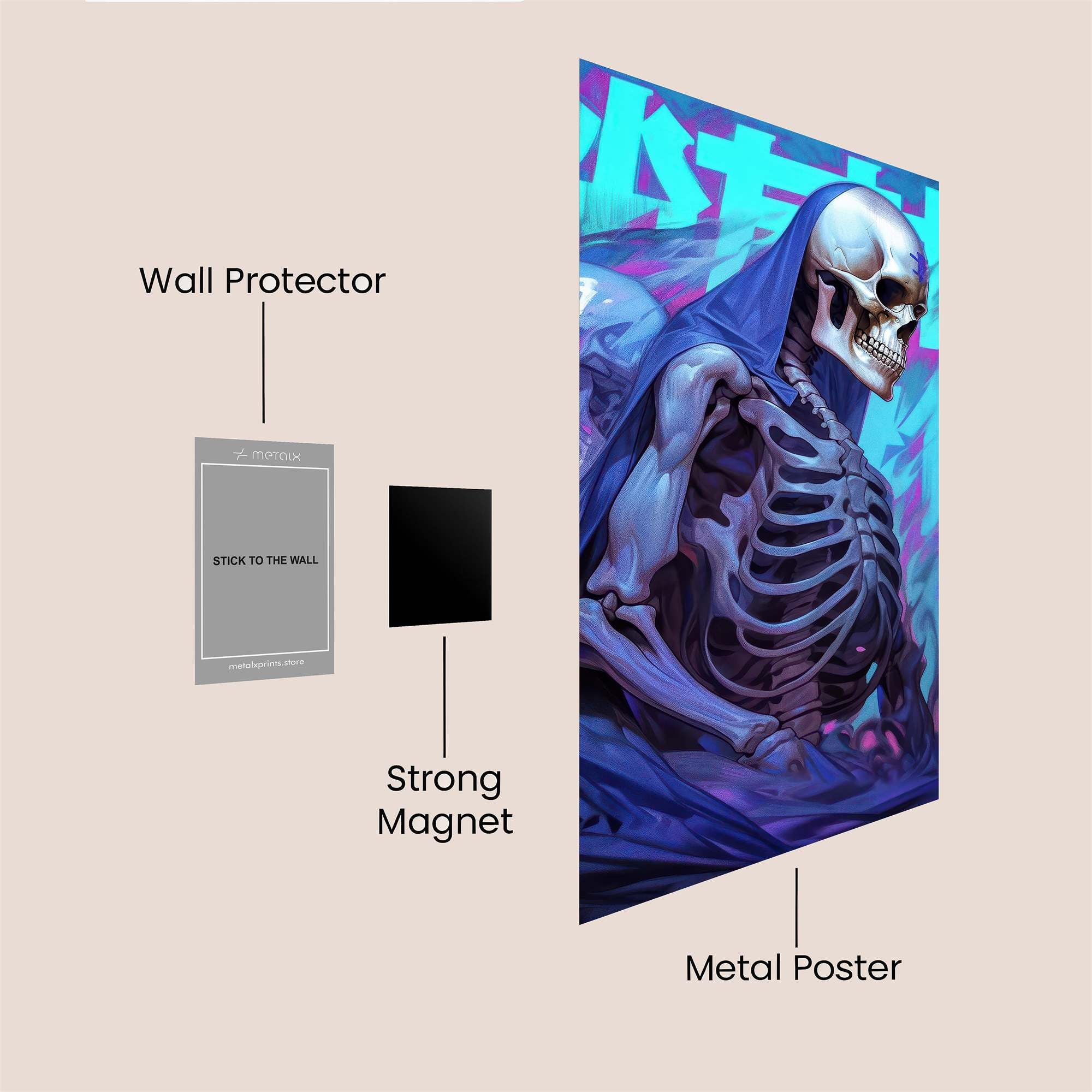 Skeleton Serenity Safe Wall Magnetic / M
