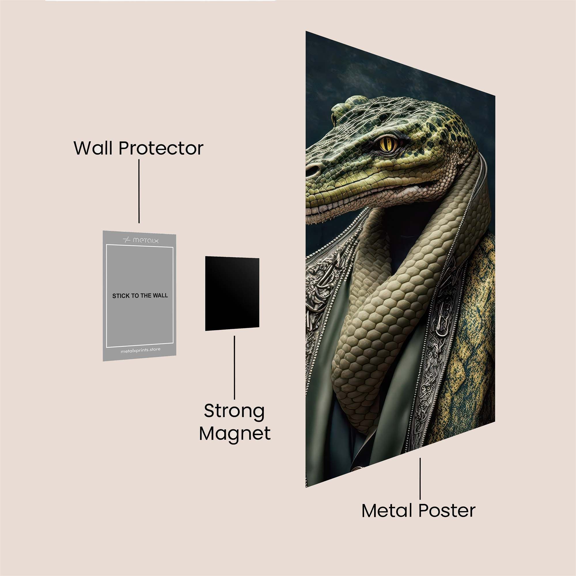 Lizard Elegance Safe Wall Magnetic / M