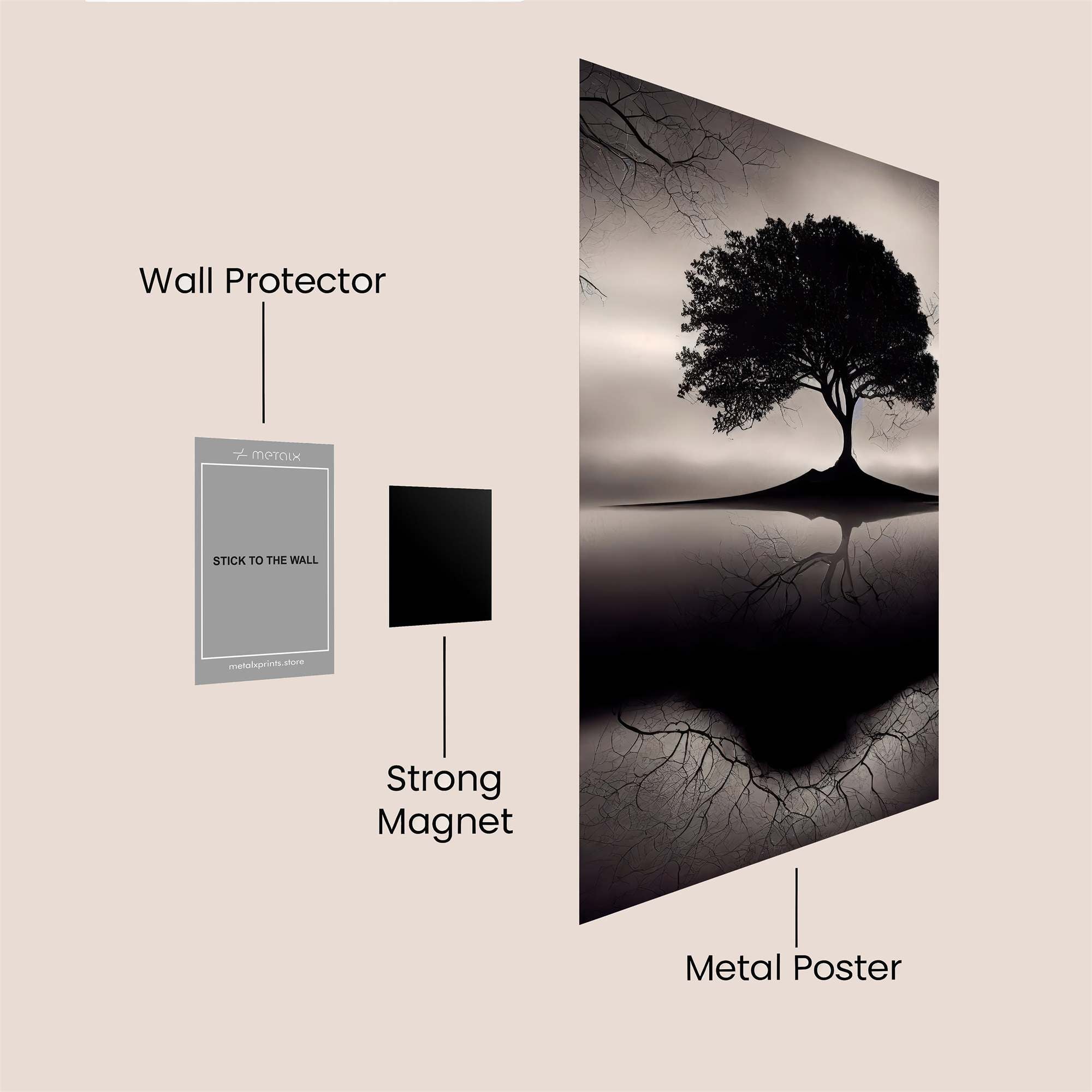 Tree Solitude Safe Wall Magnetic / M