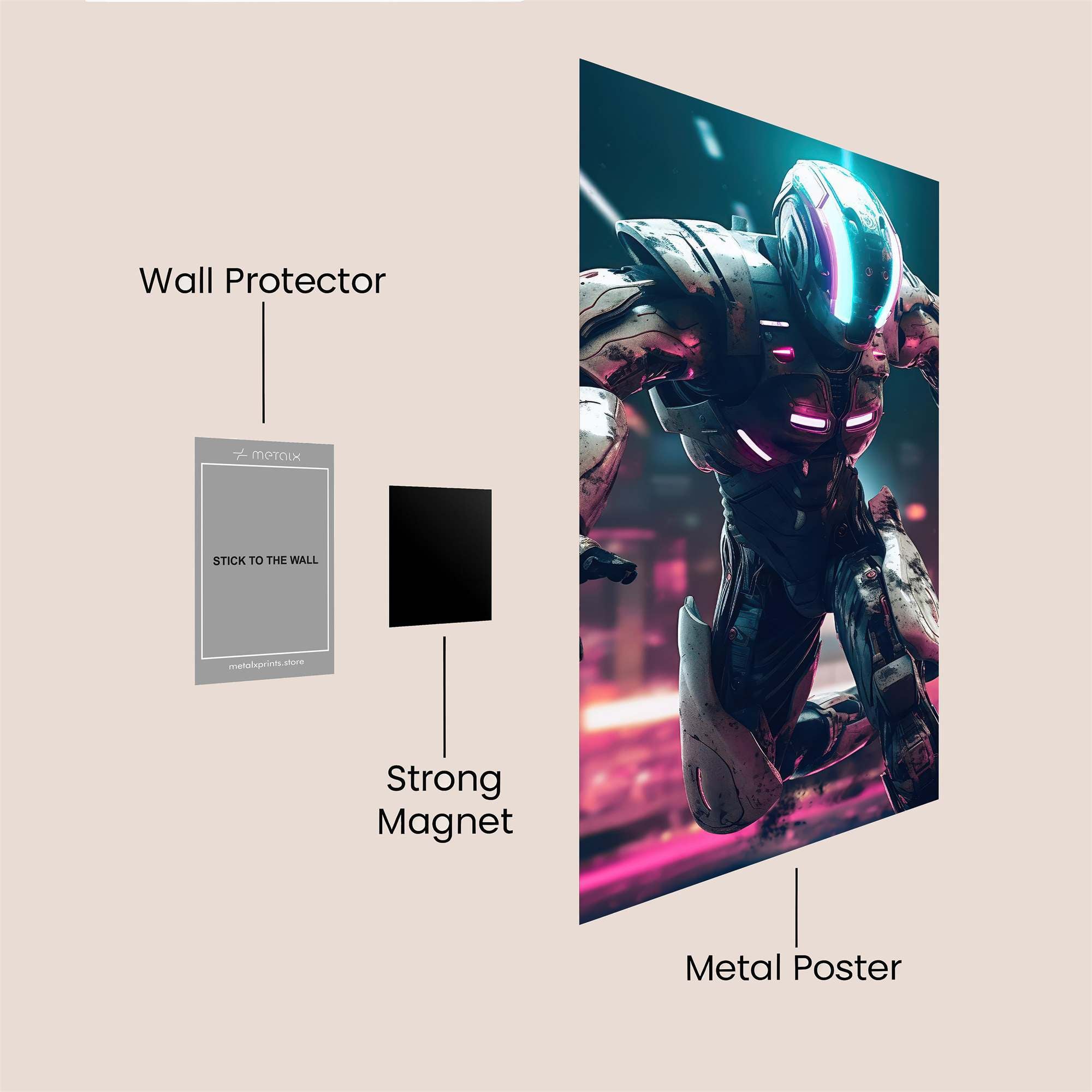 Neon Warrior Safe Wall Magnetic / M