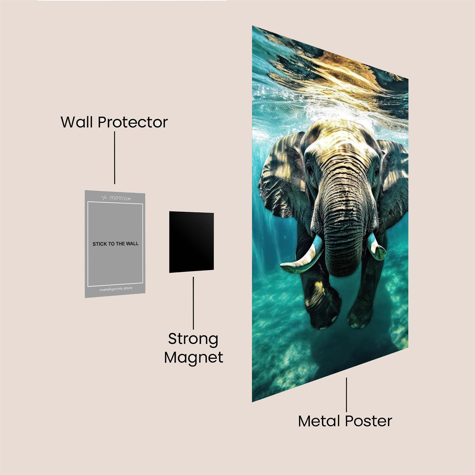 Elephant Serenity Safe Wall Magnetic / M