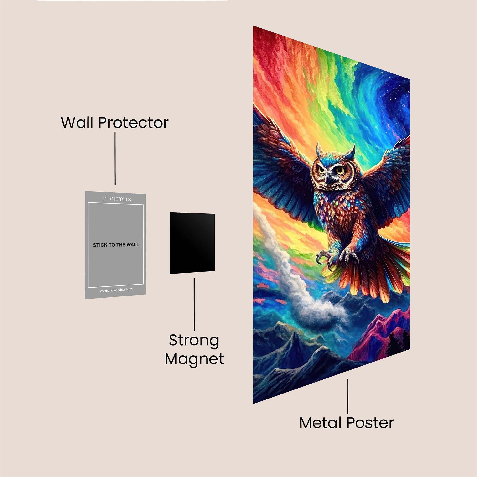 Aurora Owl Safe Wall Magnetic / M