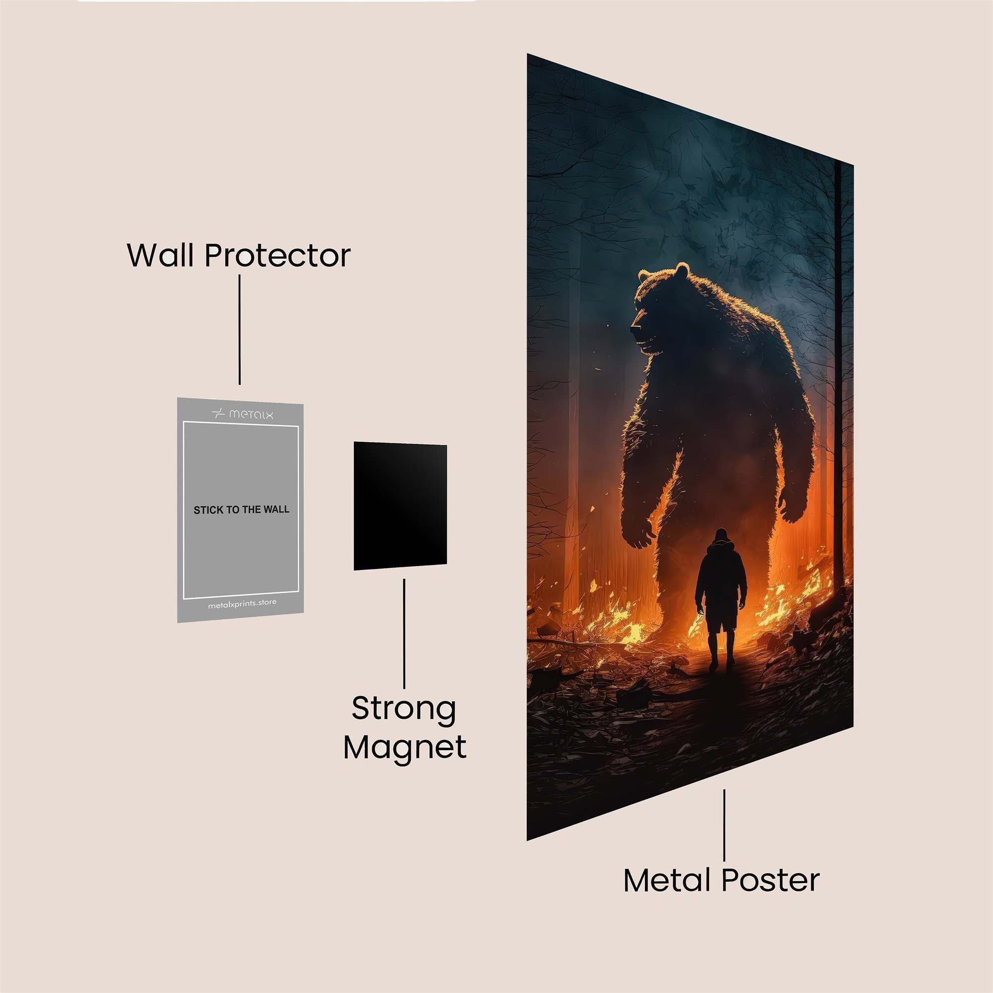 Bear Inferno Safe Wall Magnetic / M