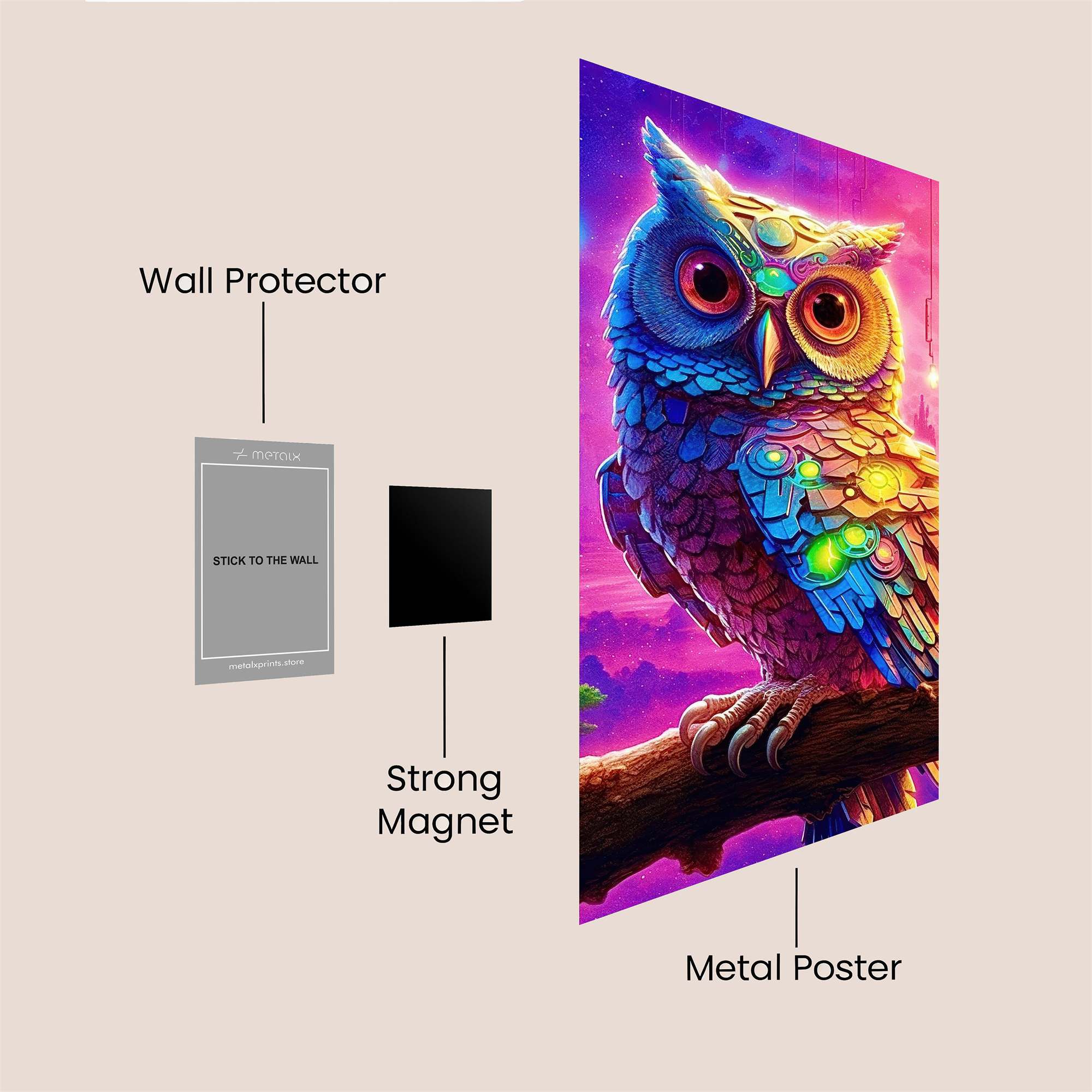 Owl Radiance Safe Wall Magnetic / M