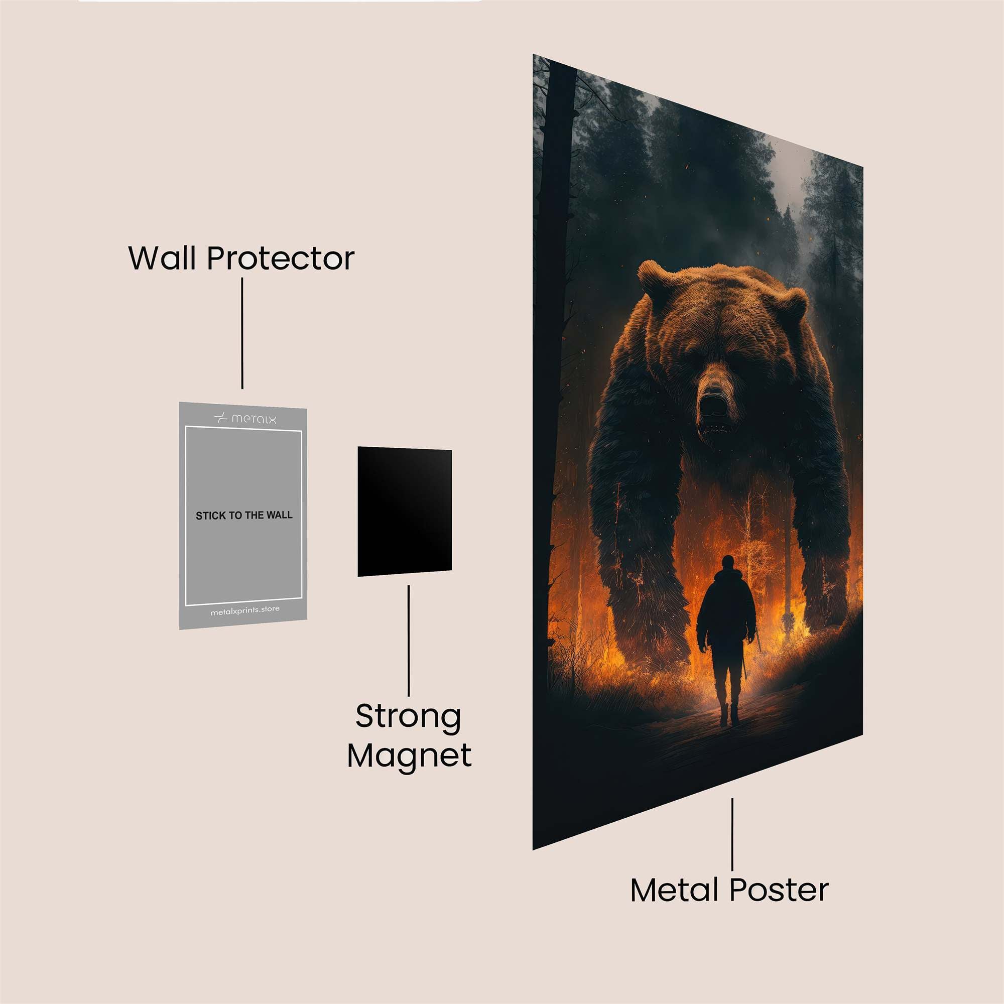 Bear Apocalypse Safe Wall Magnetic / M