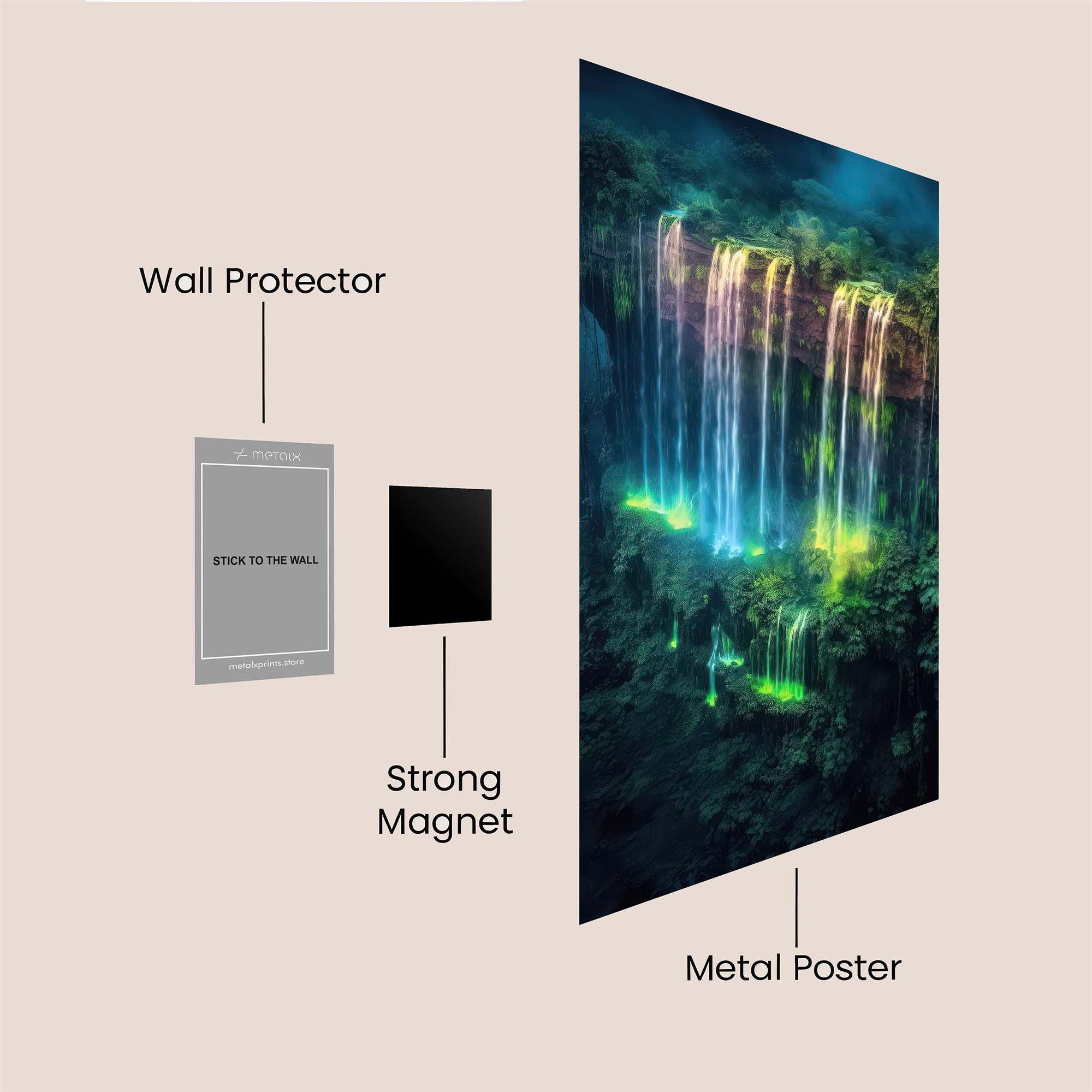 Luminous Waterfall Safe Wall Magnetic / M