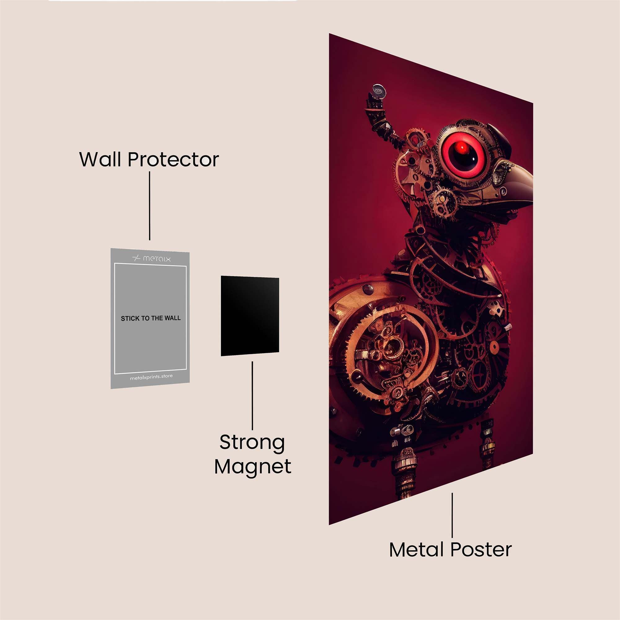Steampunk Sentinel Safe Wall Magnetic / M