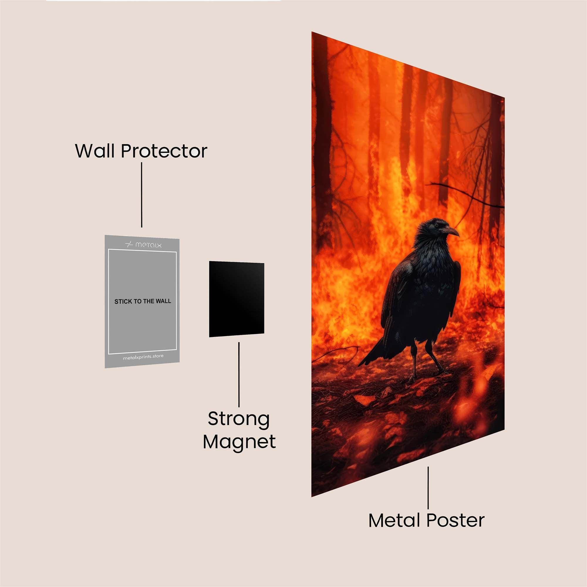 Raven Inferno Safe Wall Magnetic / M