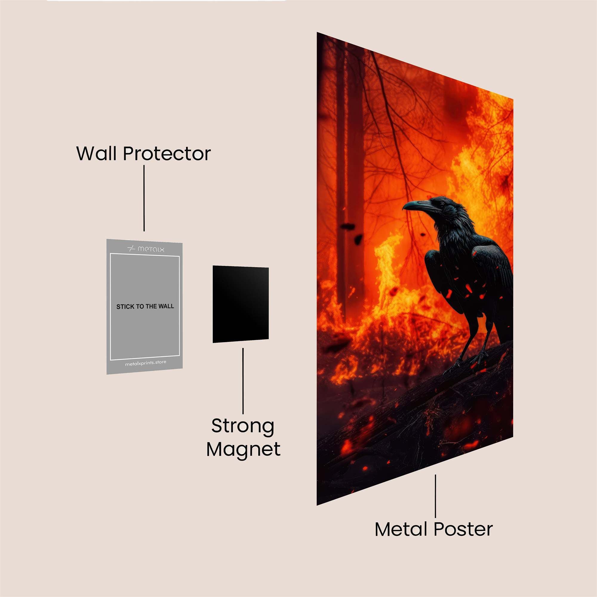 Raven Inferno Safe Wall Magnetic / M