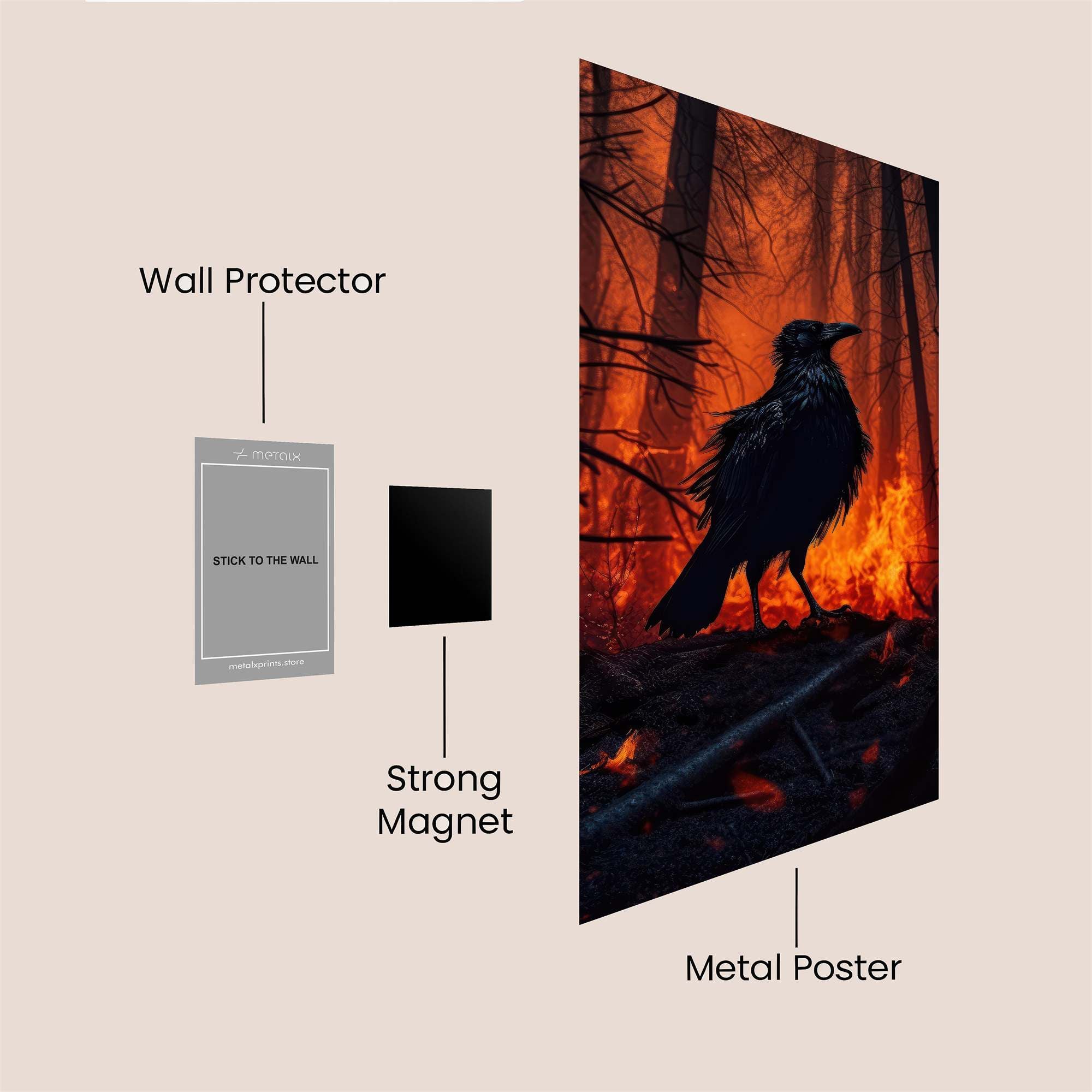 Raven Inferno Safe Wall Magnetic / M