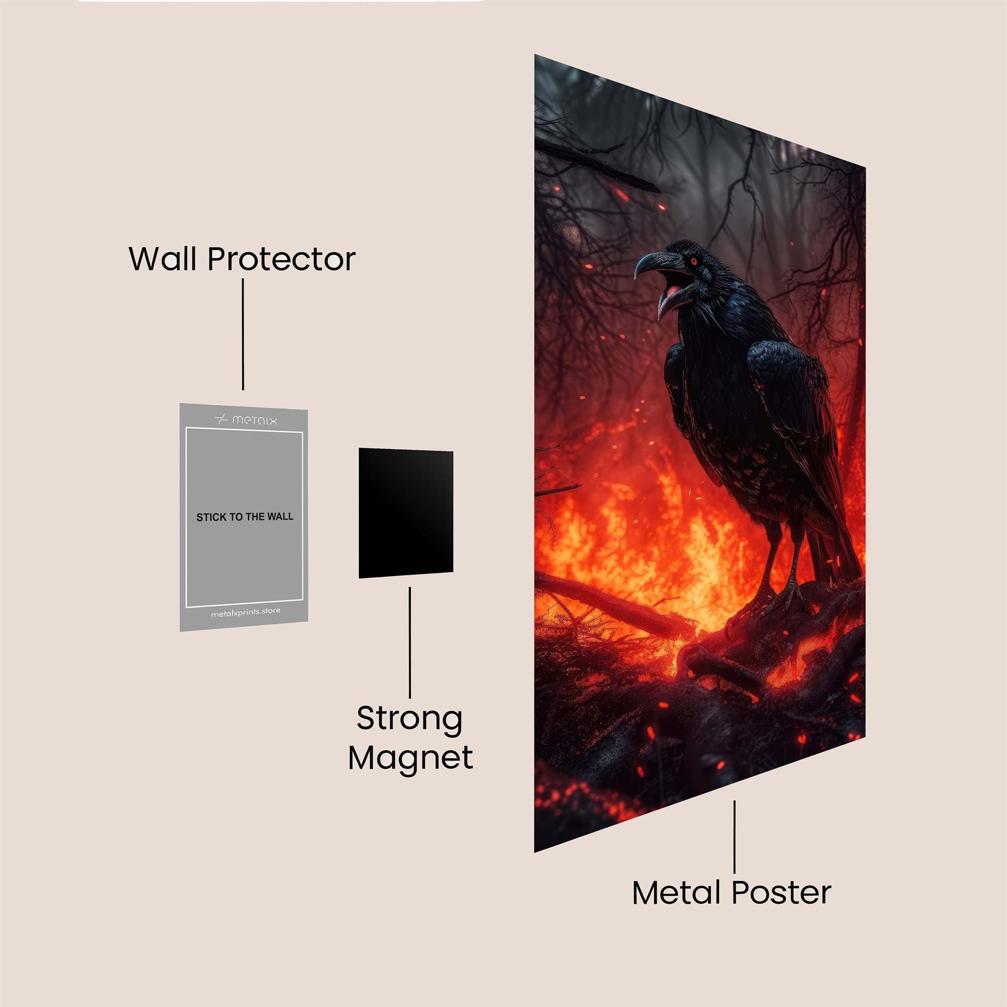 Raven Inferno Safe Wall Magnetic / M