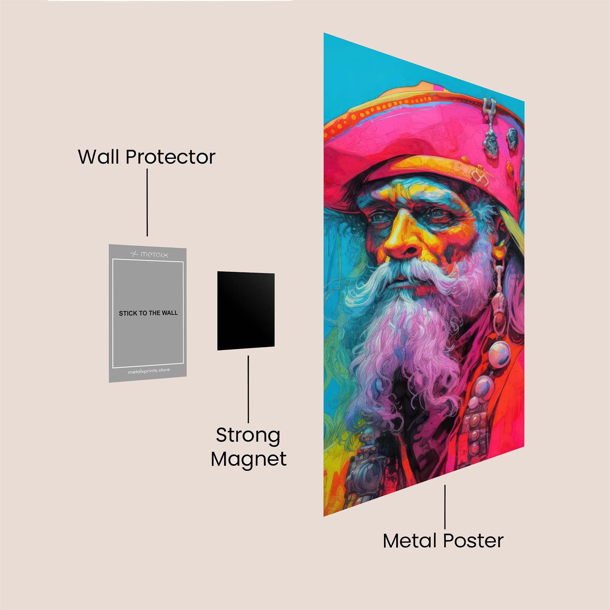 Pirate Vibrant Safe Wall Magnetic / M