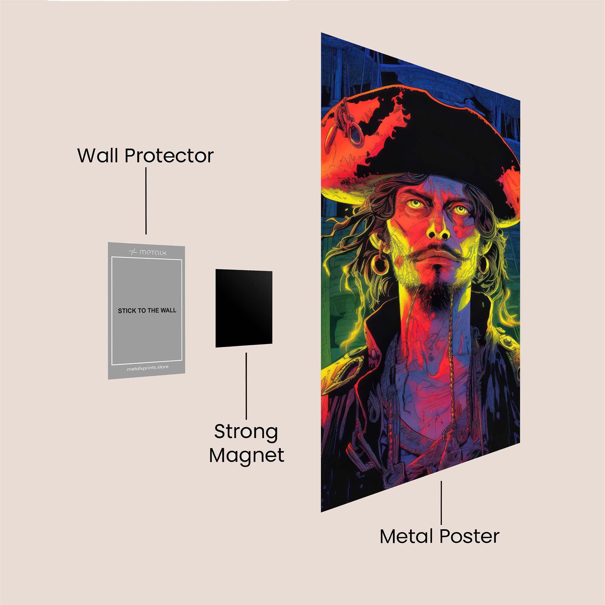 Pirate Glow Safe Wall Magnetic / M