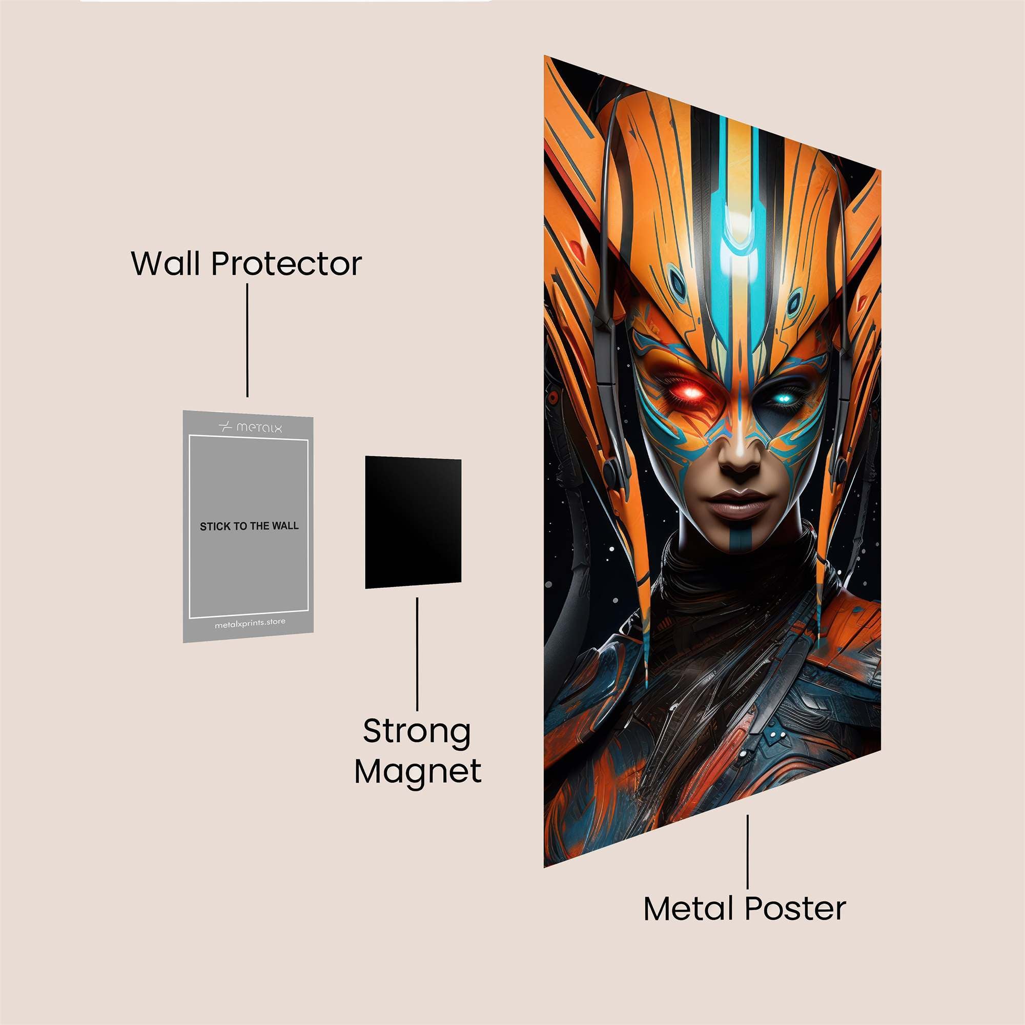 Neon Warrior Safe Wall Magnetic / M