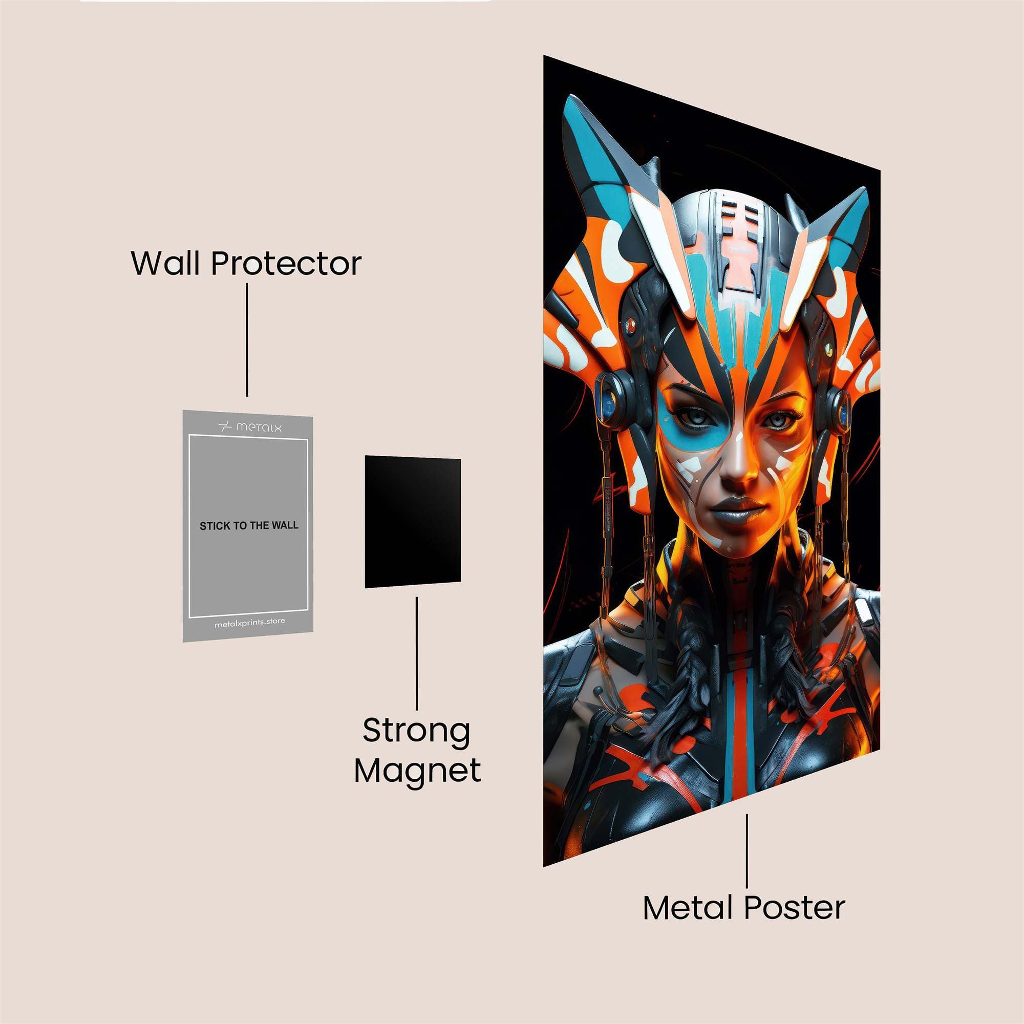 Neon Warrior Safe Wall Magnetic / M