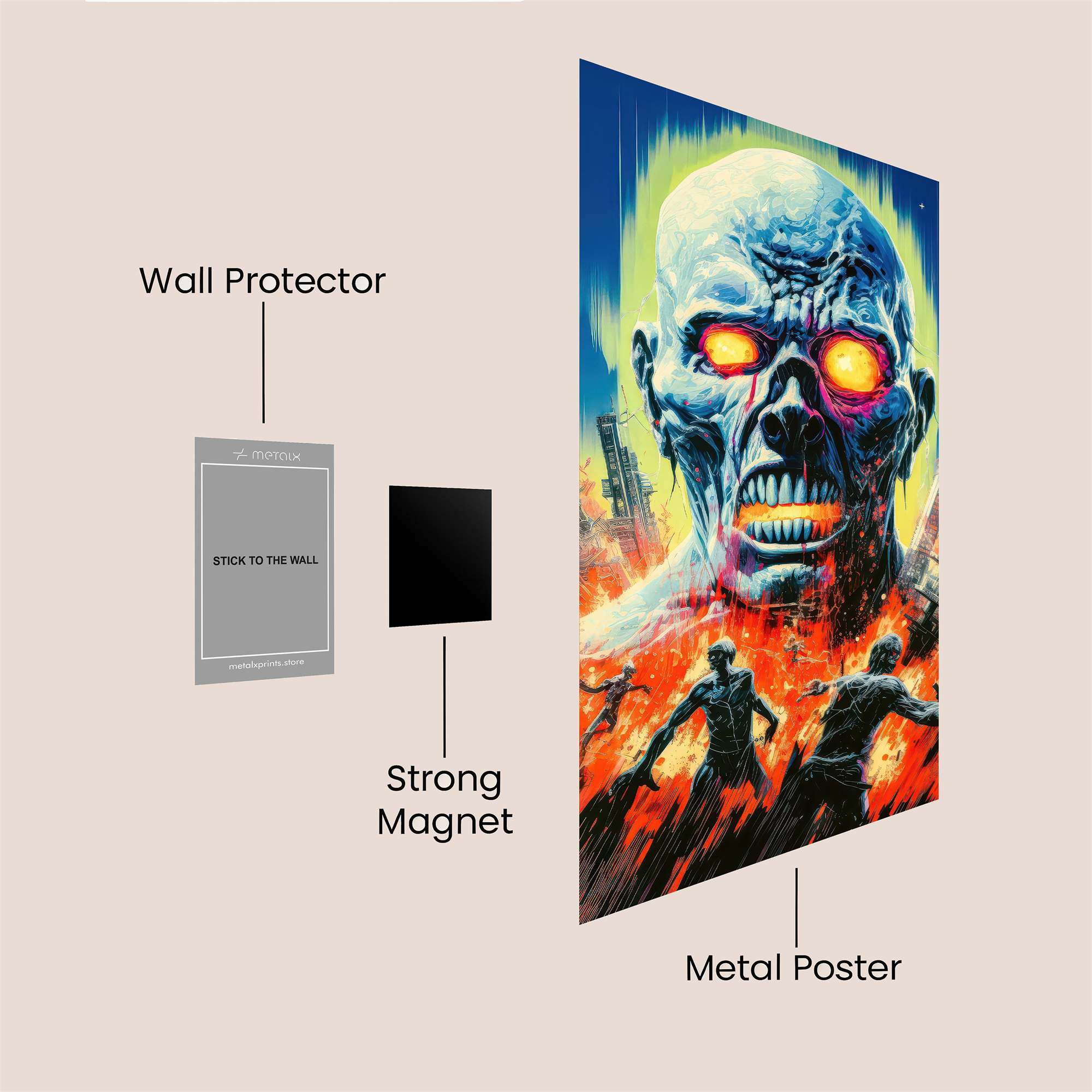 Zombie Apocalypse Safe Wall Magnetic / M