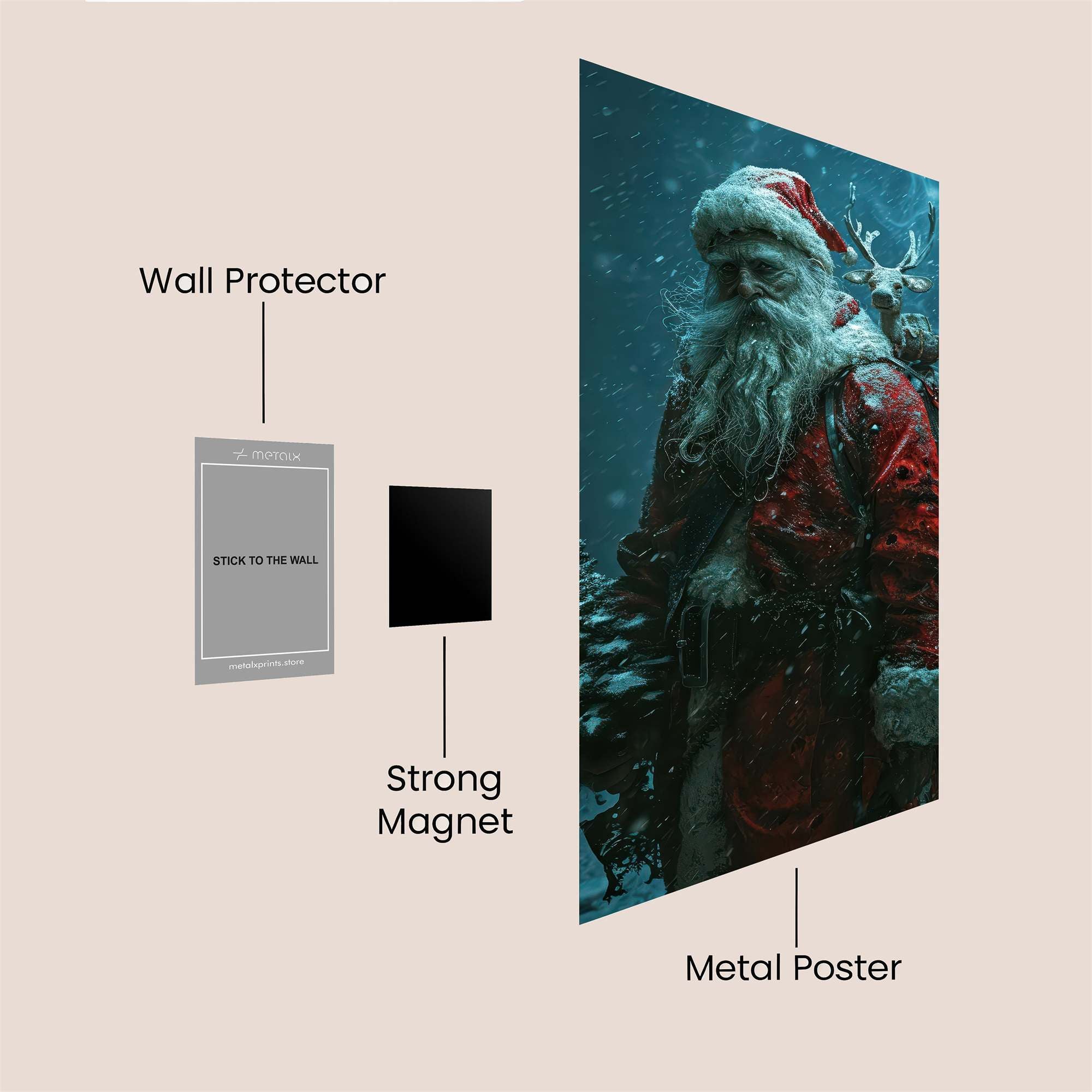 Santa Weary Safe Wall Magnetic / M