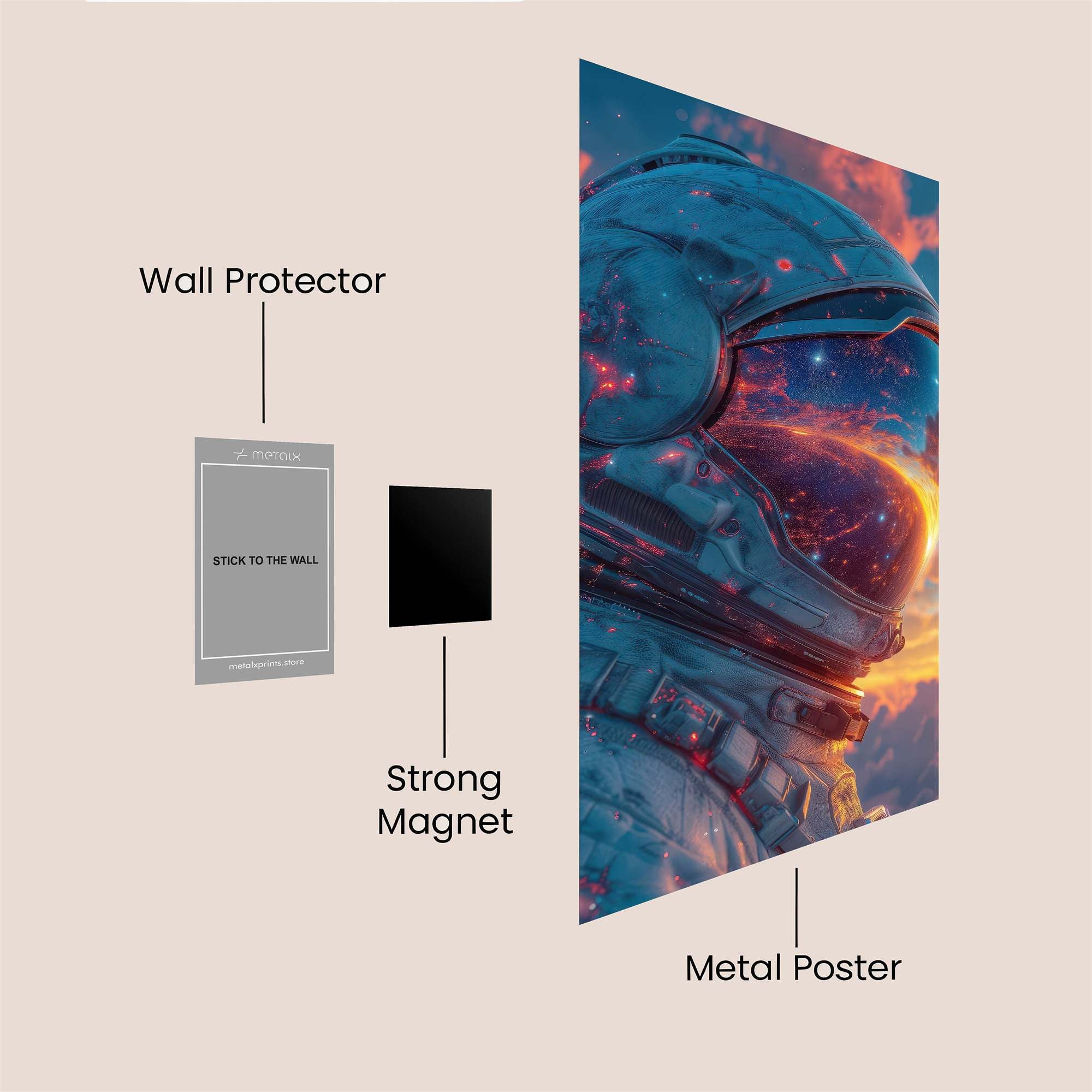 Astronaut Dreamscape Safe Wall Magnetic / M