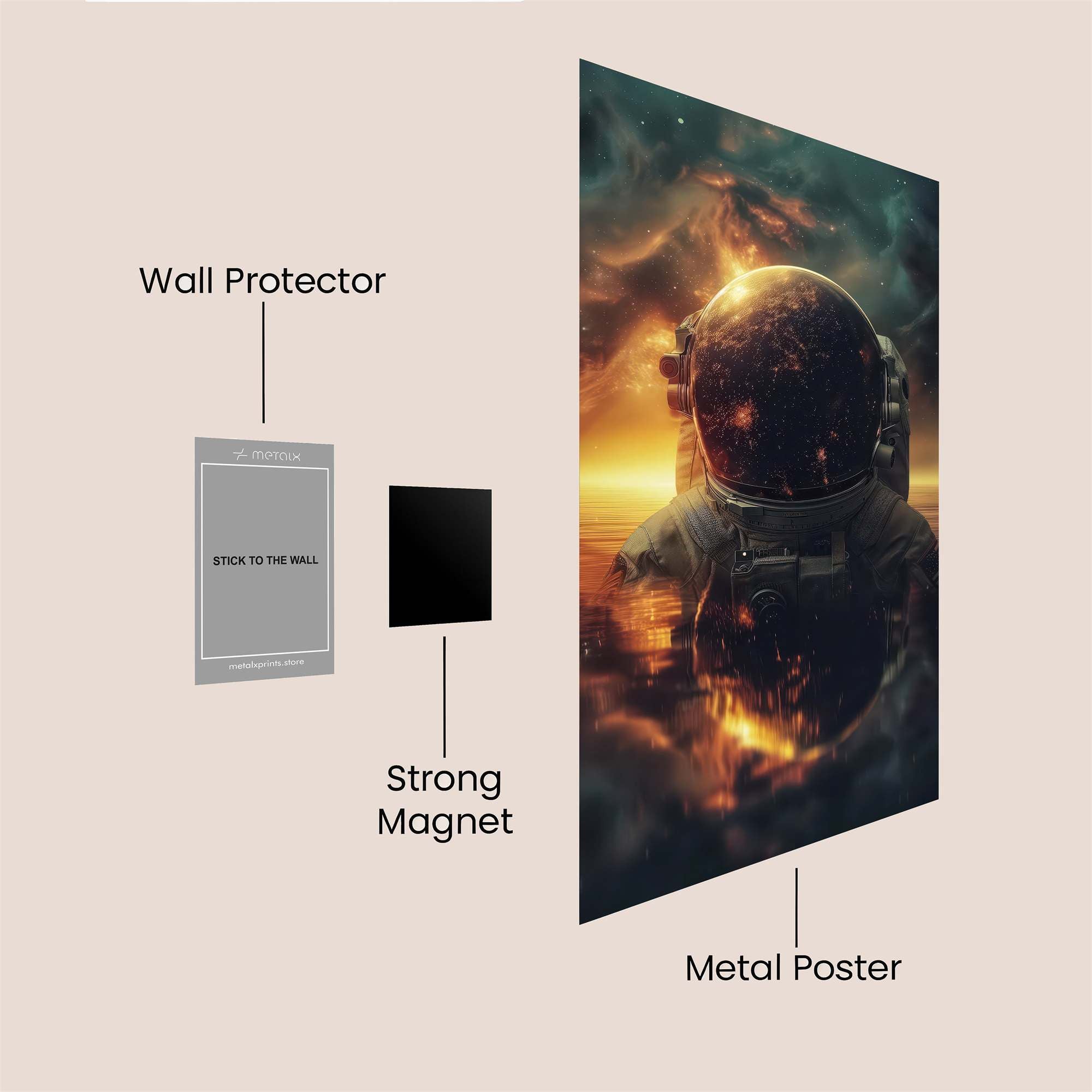 Astronaut Ablaze Safe Wall Magnetic / M