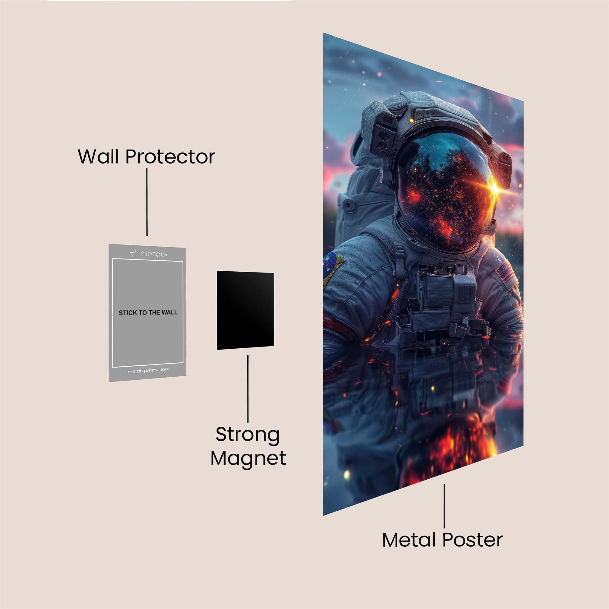Astronaut Ablaze Safe Wall Magnetic / M